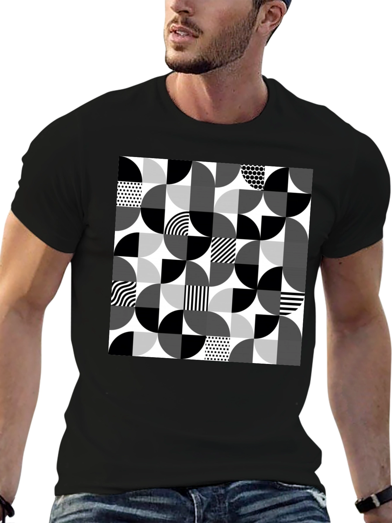 Geometric Circle Pattern T-Shirt - Modern Style