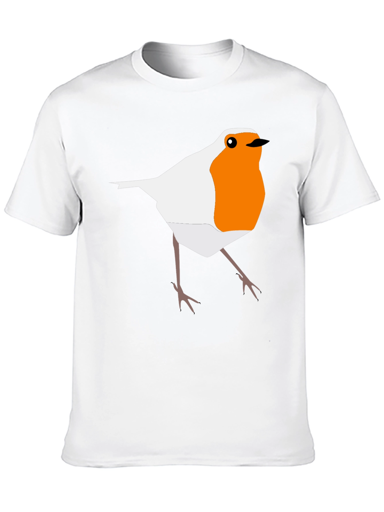 Robin Bird Graphic Print Black T-Shirt