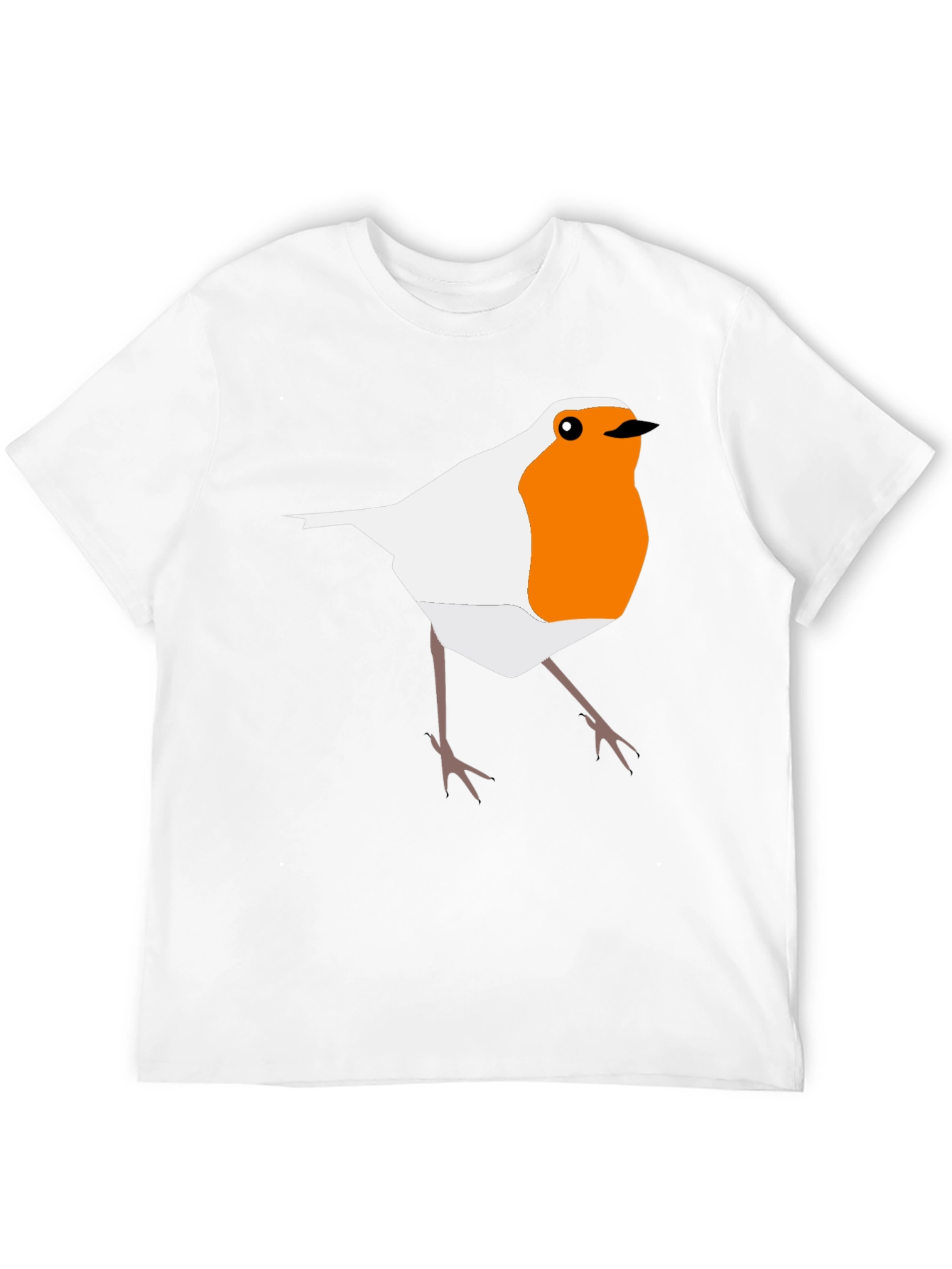 Robin Bird Graphic Print Black T-Shirt