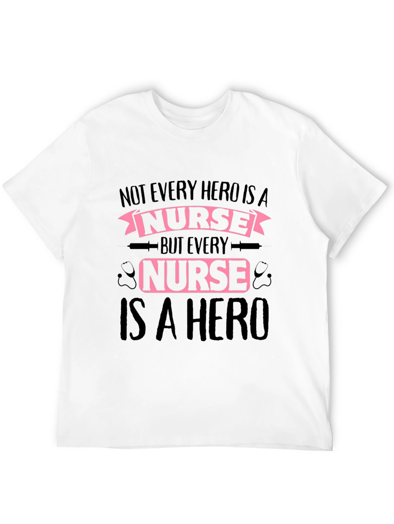 Nurse Hero Graphic Tee - Black Cotton T-Shirt