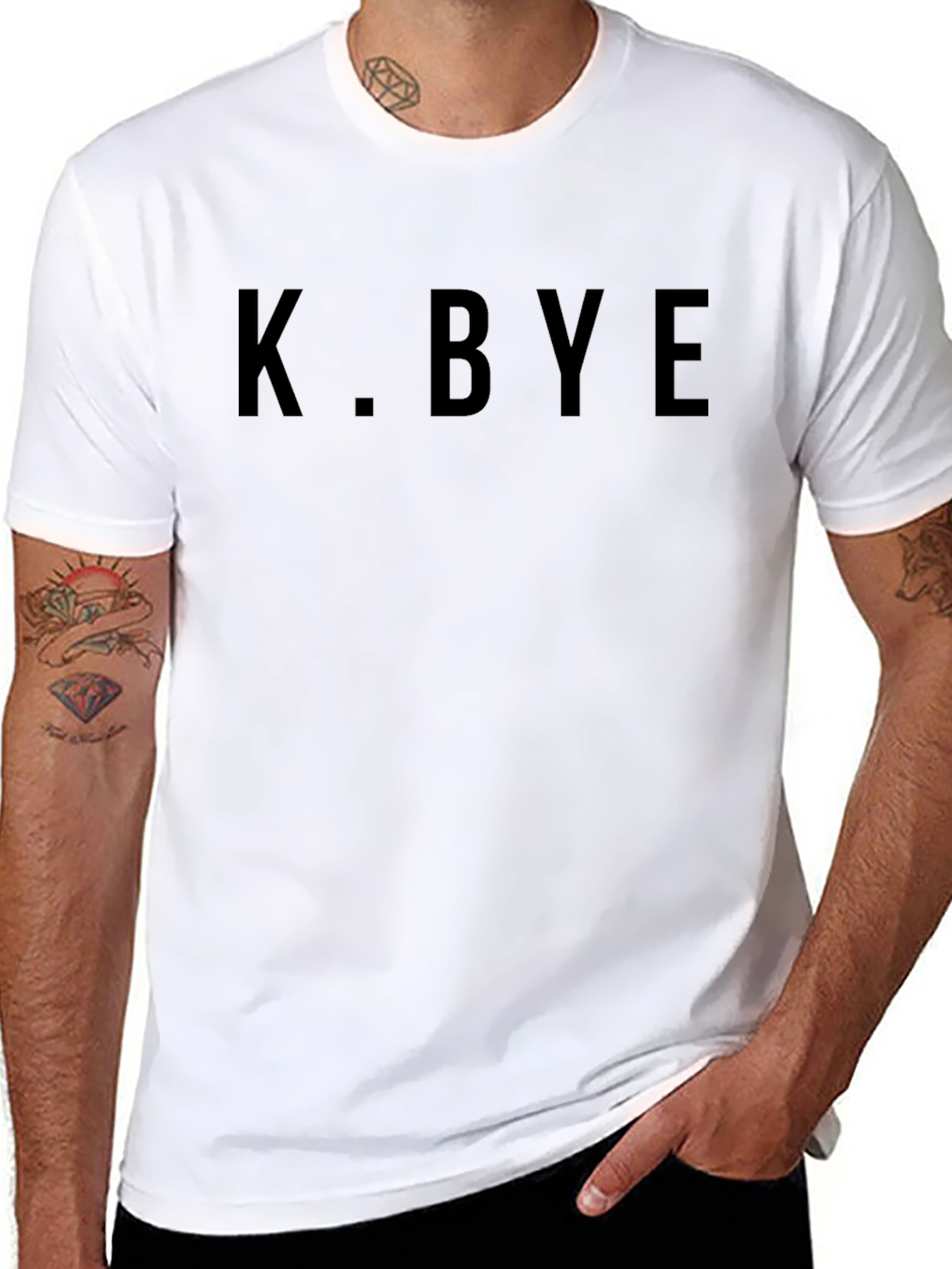 K. BYE Black Graphic Tee - Casual Style