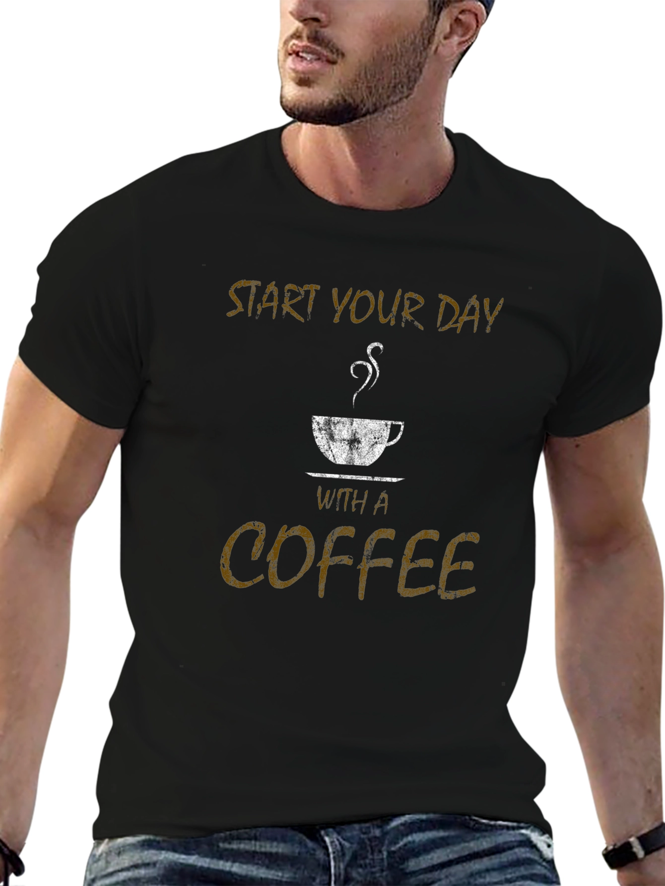 Start Your Day With Coffee Black T-Shirt
