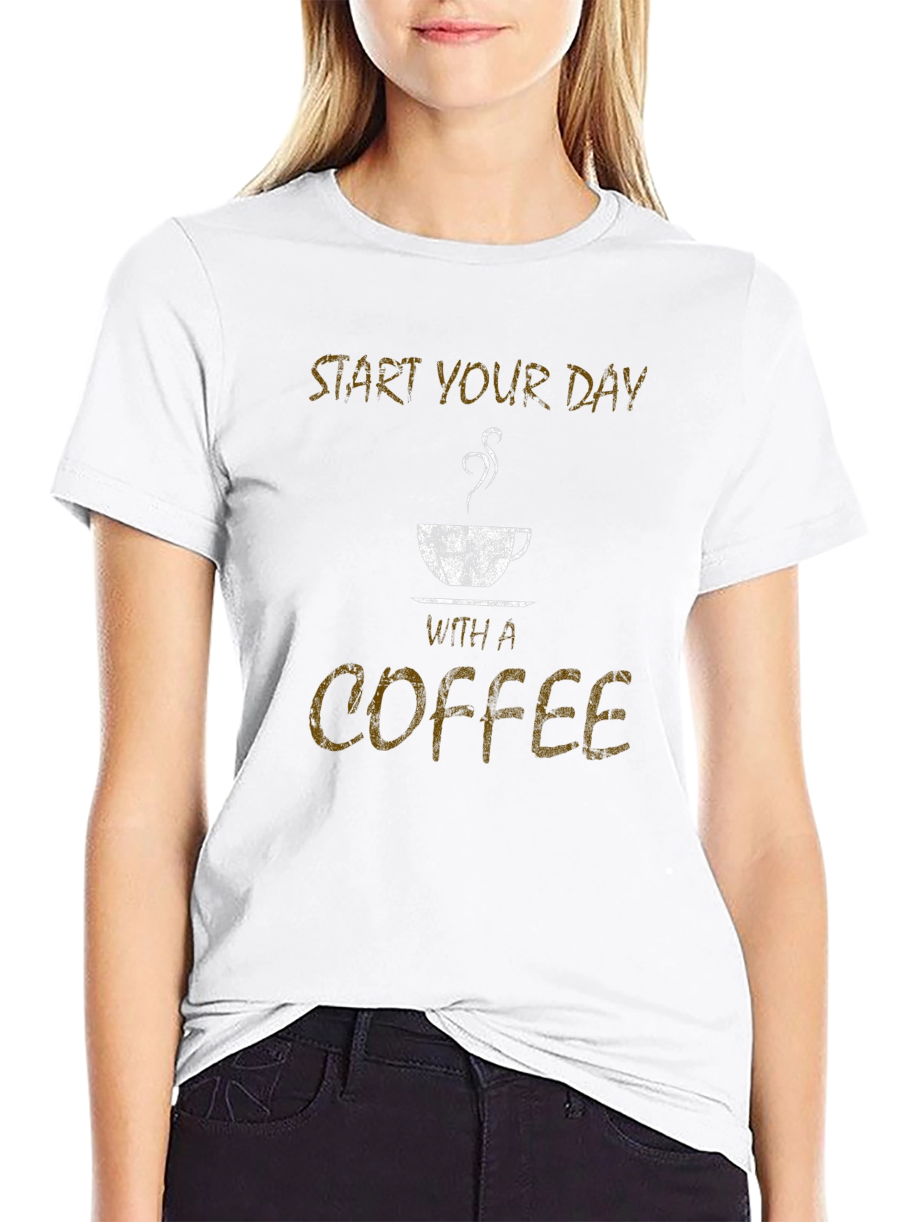 Start Your Day With Coffee Black T-Shirt