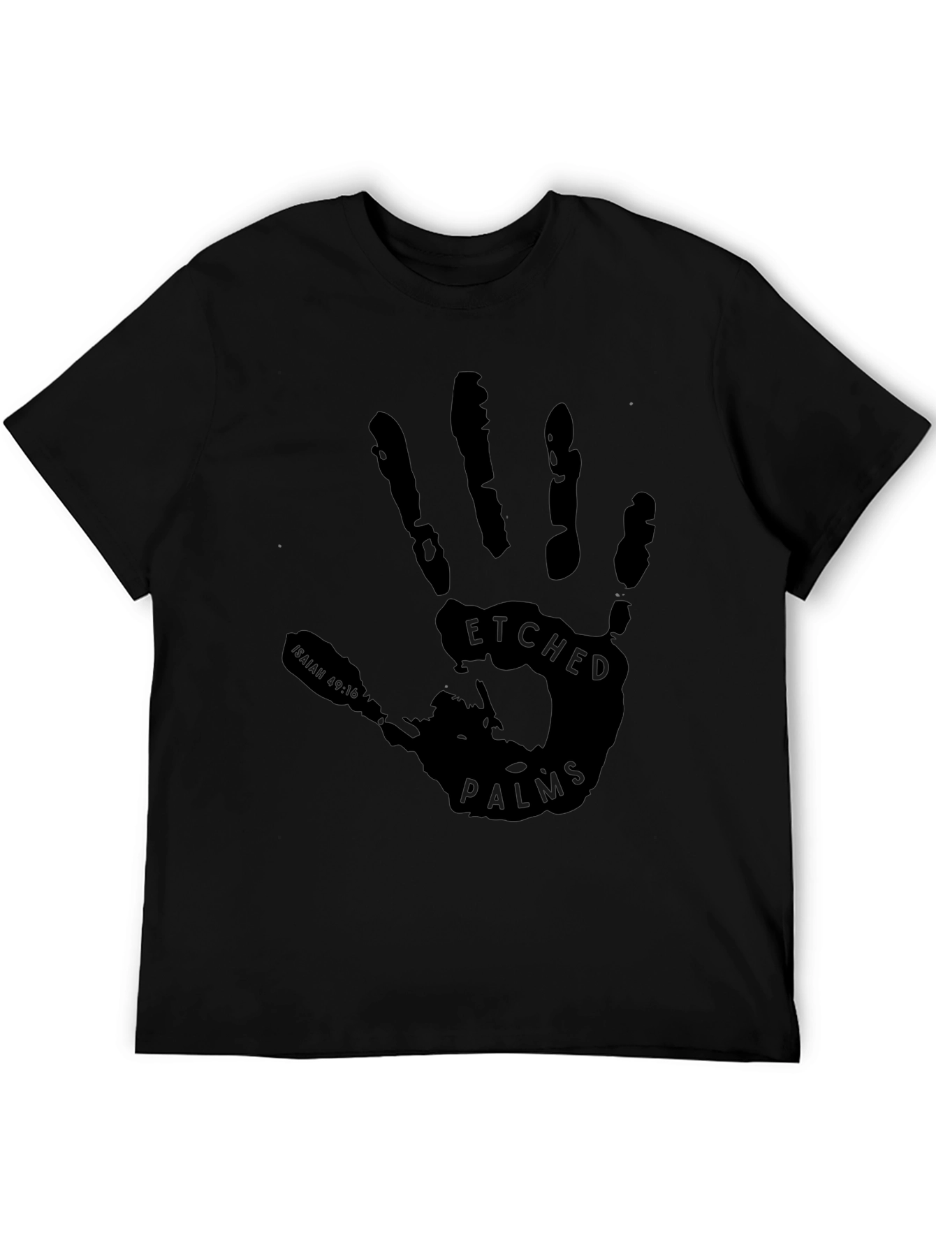 Etched Palms Graphic Tee - Mens Black T-Shirt