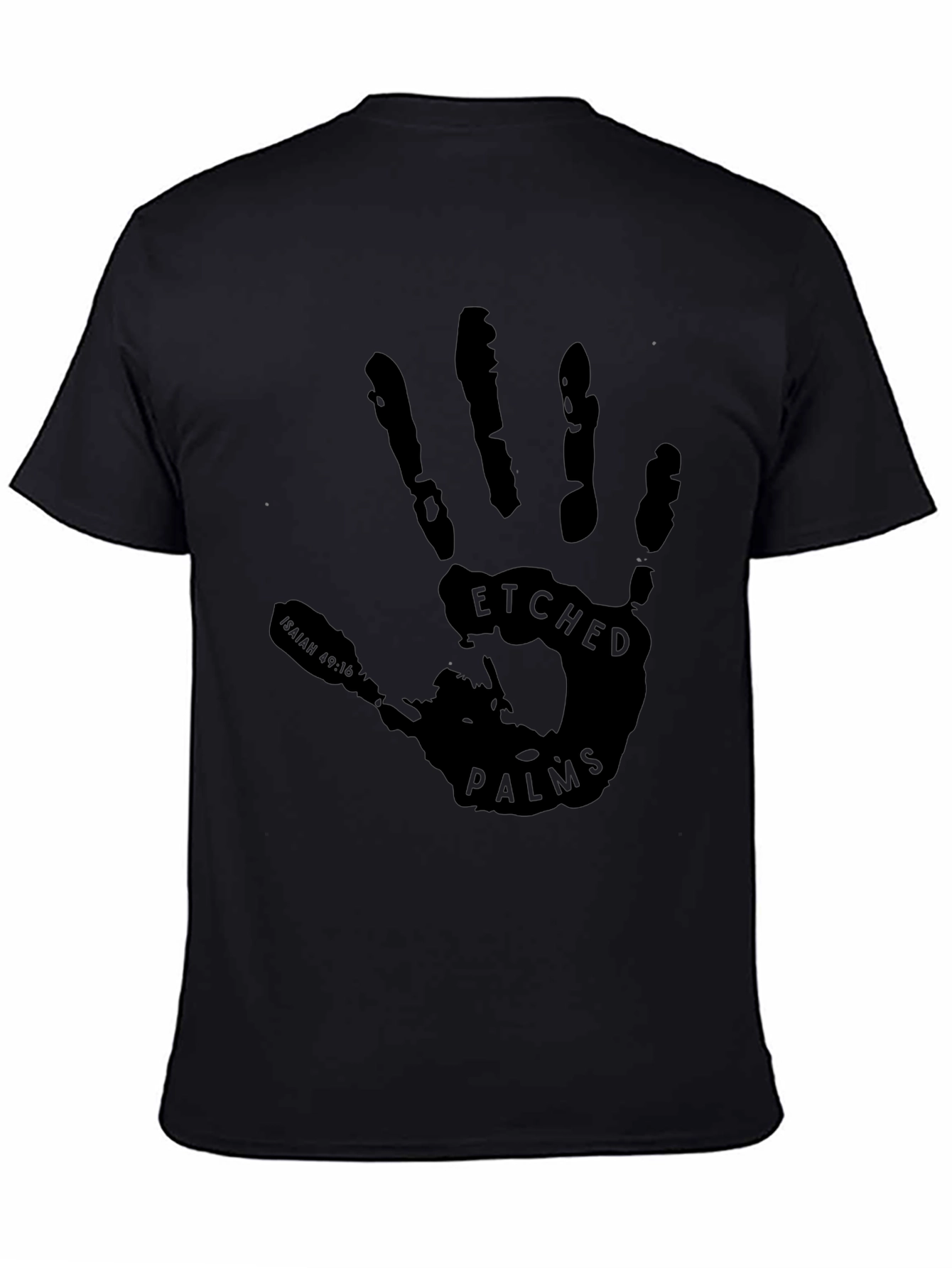 Etched Palms Graphic Tee - Mens Black T-Shirt