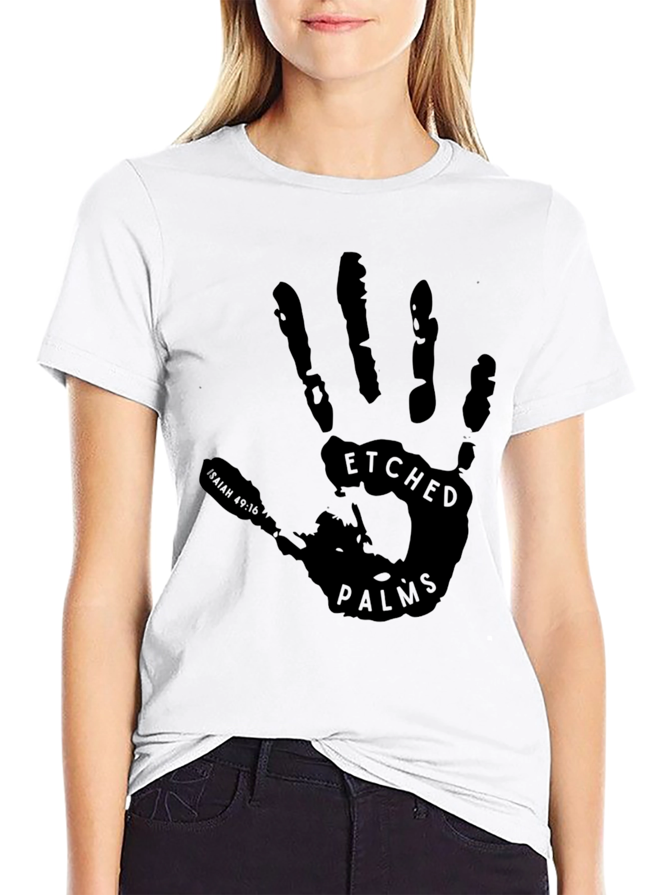 Etched Palms Graphic Tee - Mens Black T-Shirt