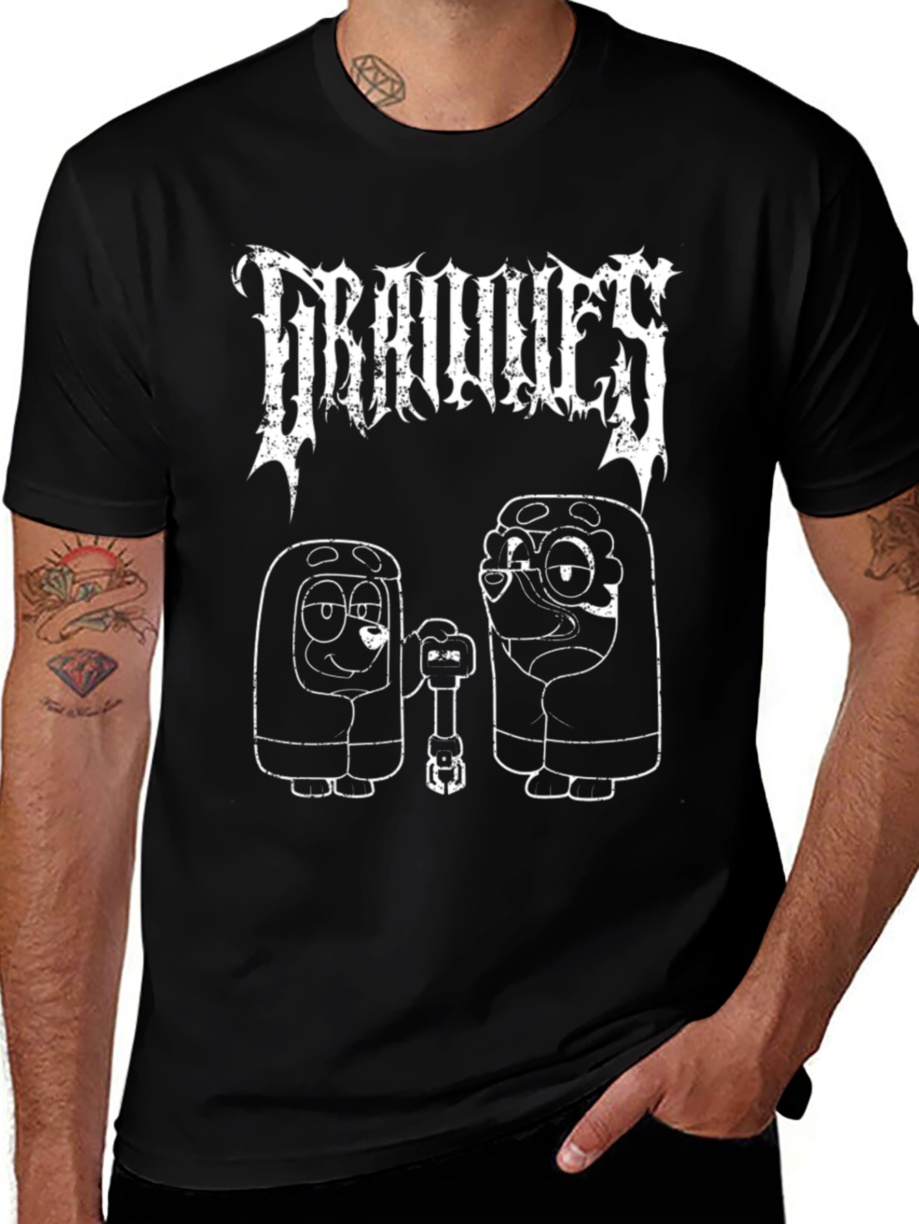 Piranhas Black Graphic T-Shirt