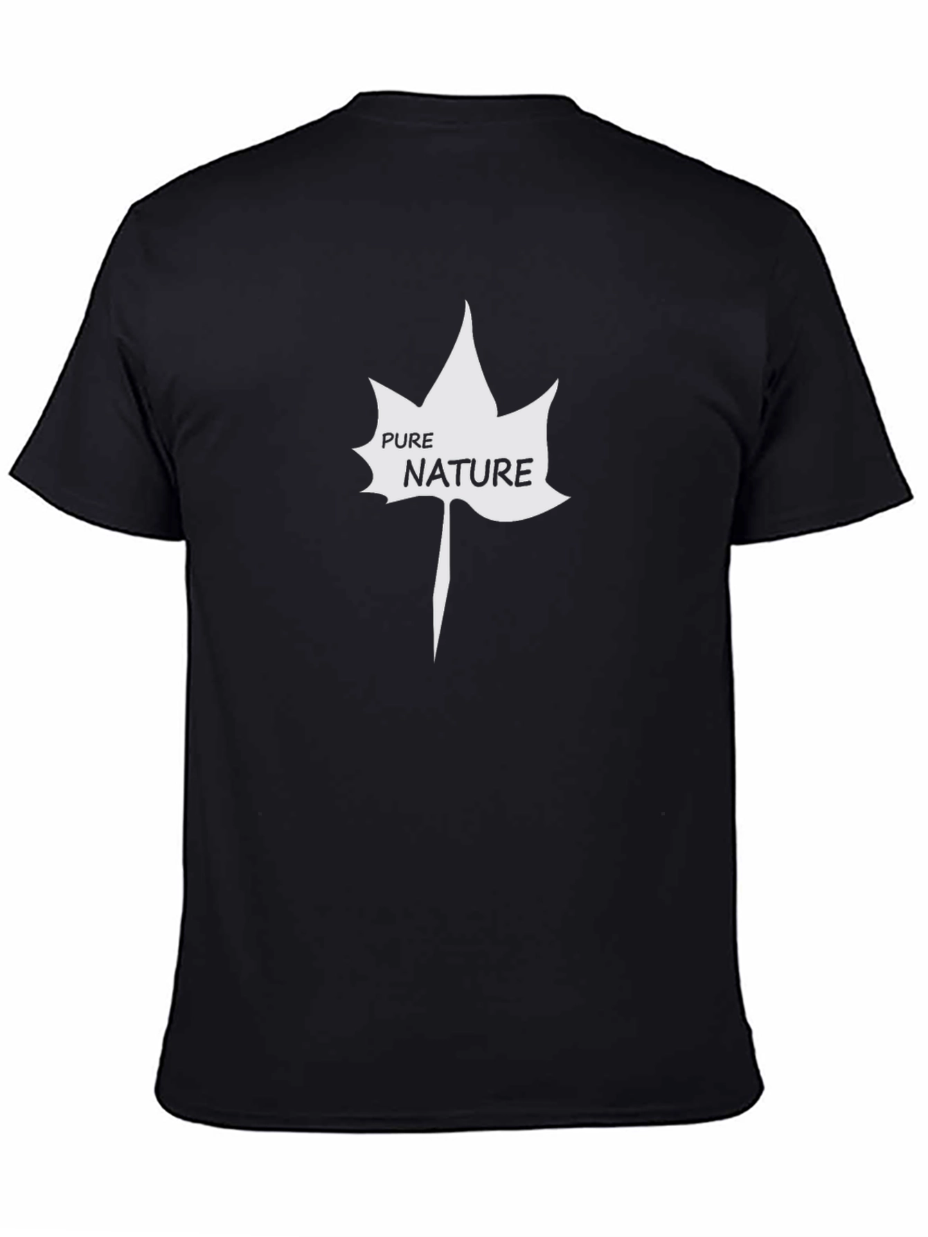 Pure Nature Leaf Graphic T-Shirt - Black