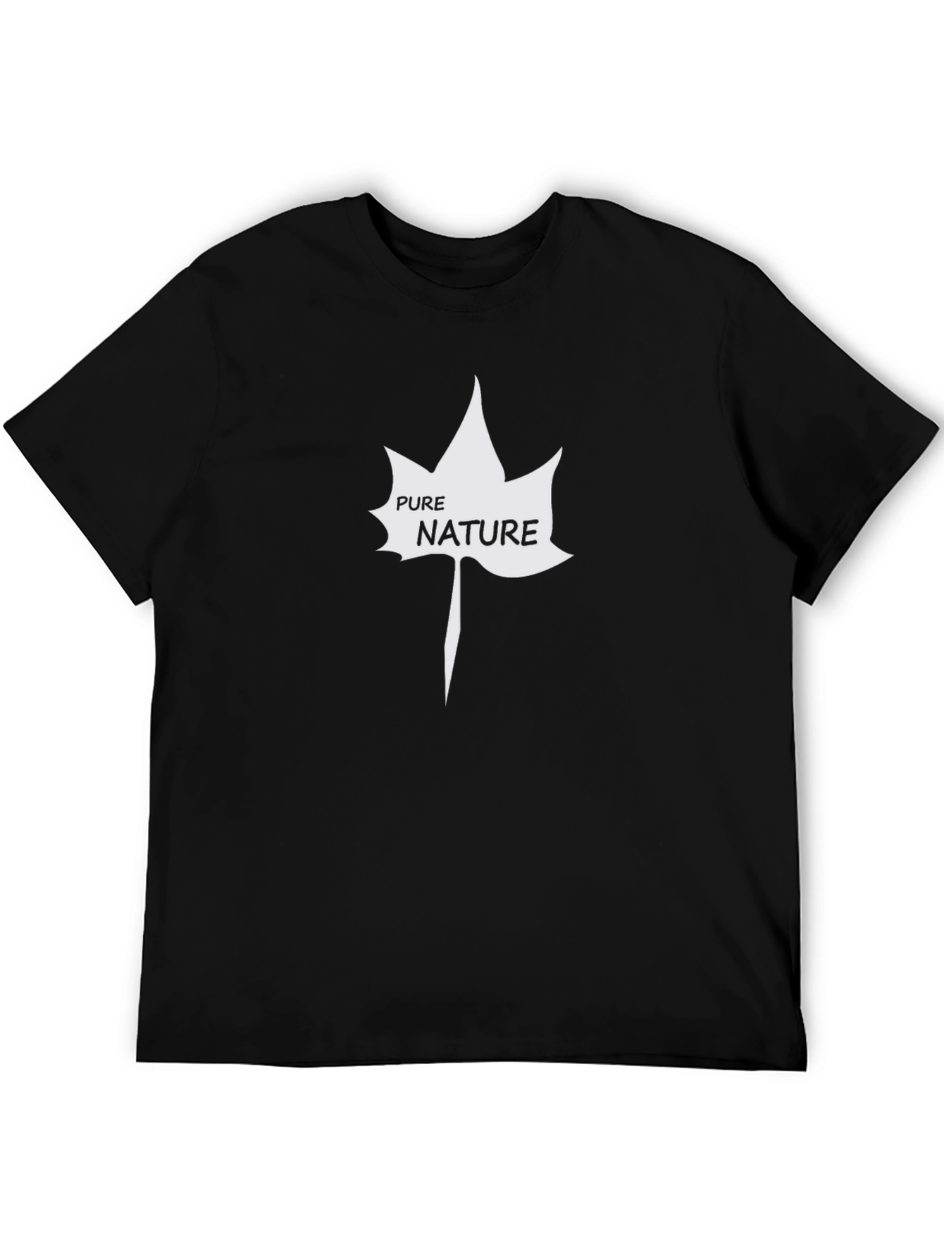 Pure Nature Leaf Graphic T-Shirt - Black