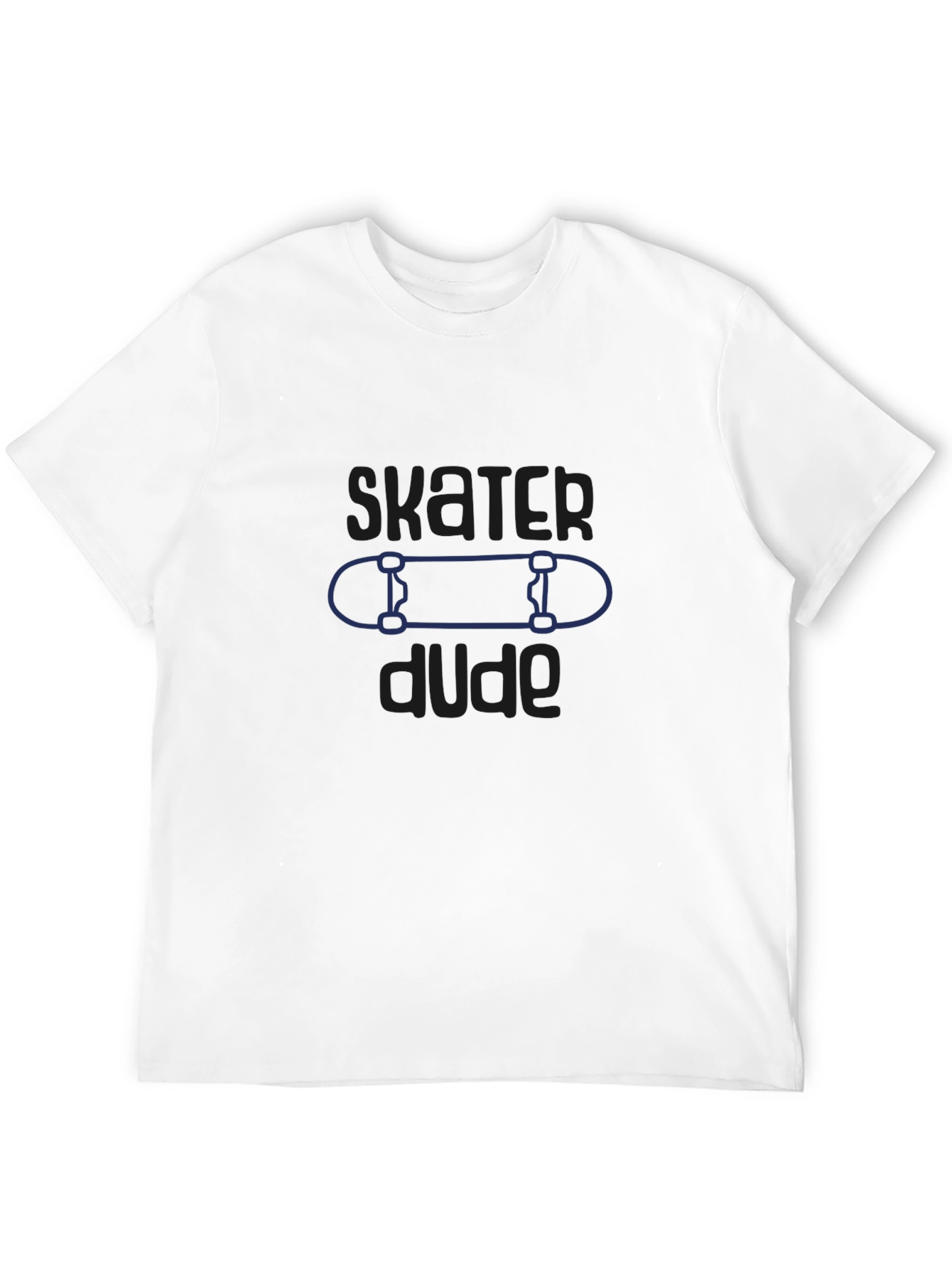 Skater Dude Graphic Tee - Black Cotton T-Shirt