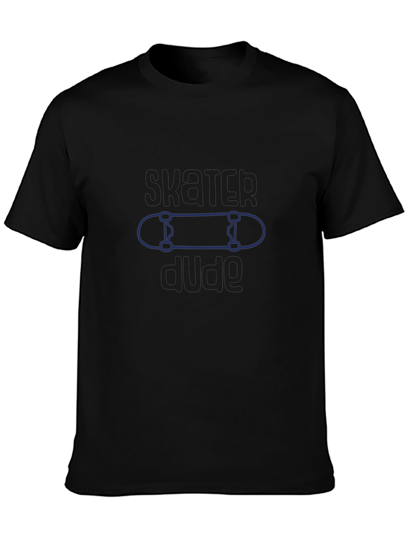 Skater Dude Graphic Tee - Black Cotton T-Shirt