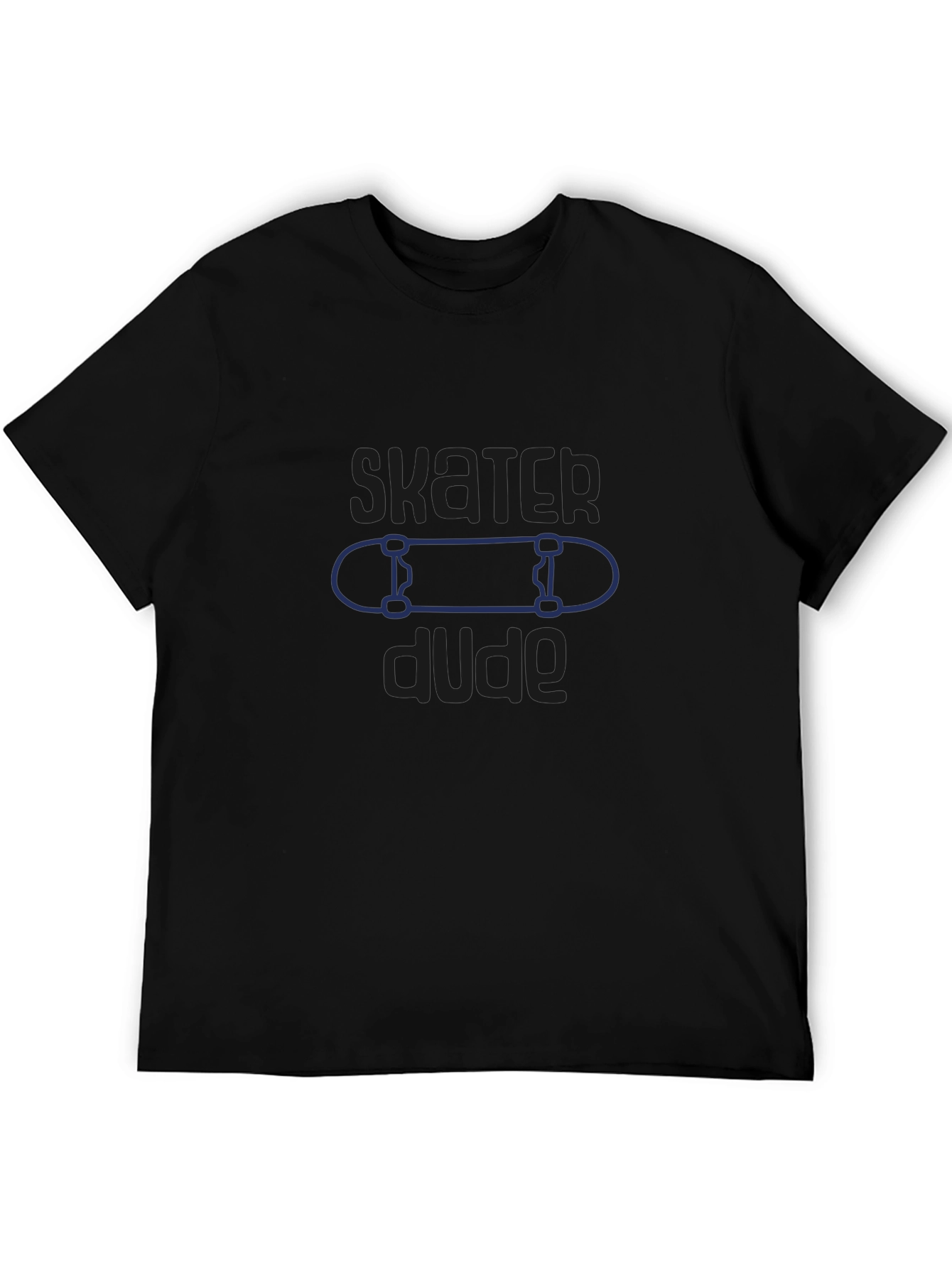 Skater Dude Graphic Tee - Black Cotton T-Shirt