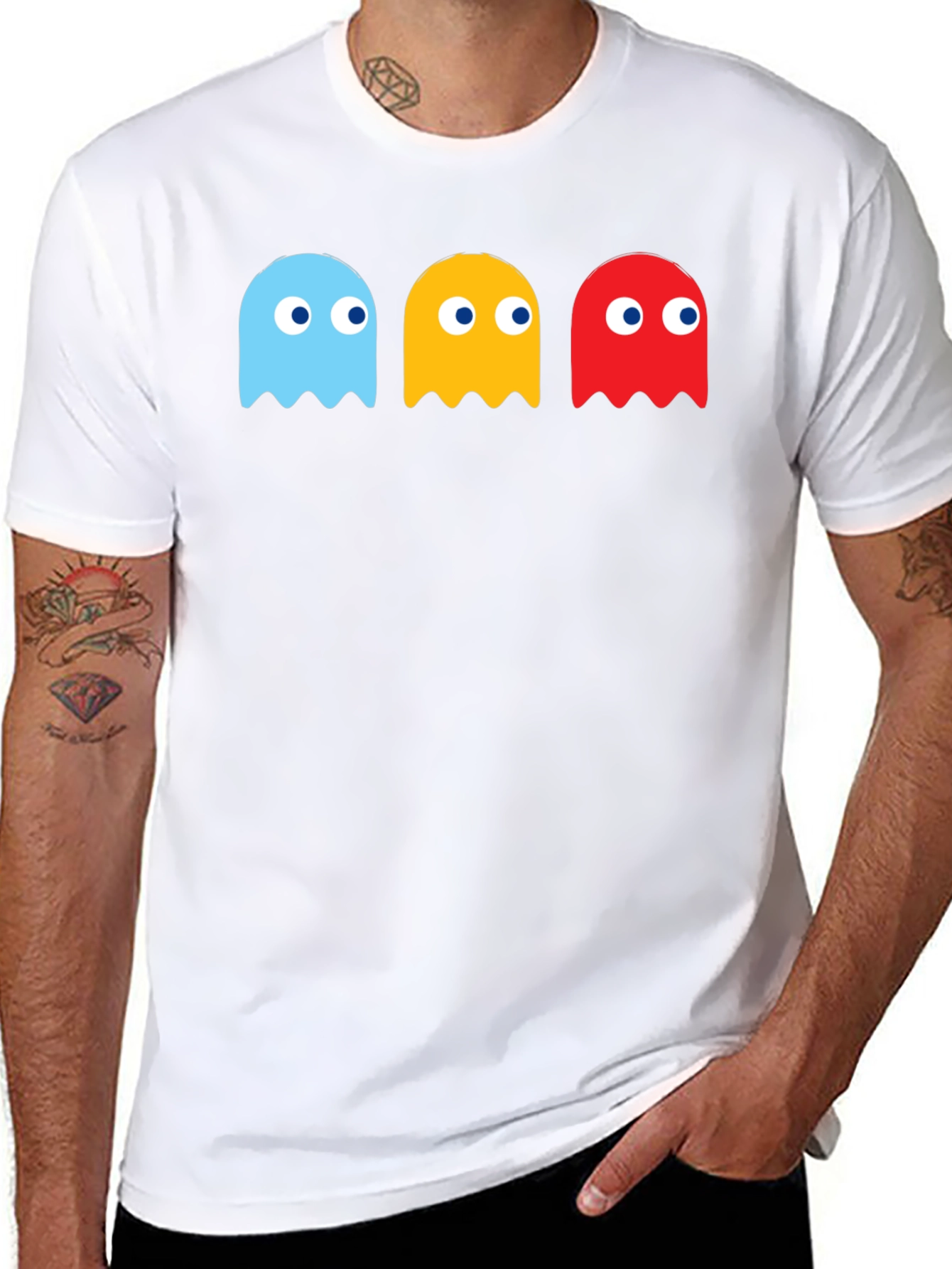 Retro Gaming Tee: Pac-Man Ghost Squad Shirt