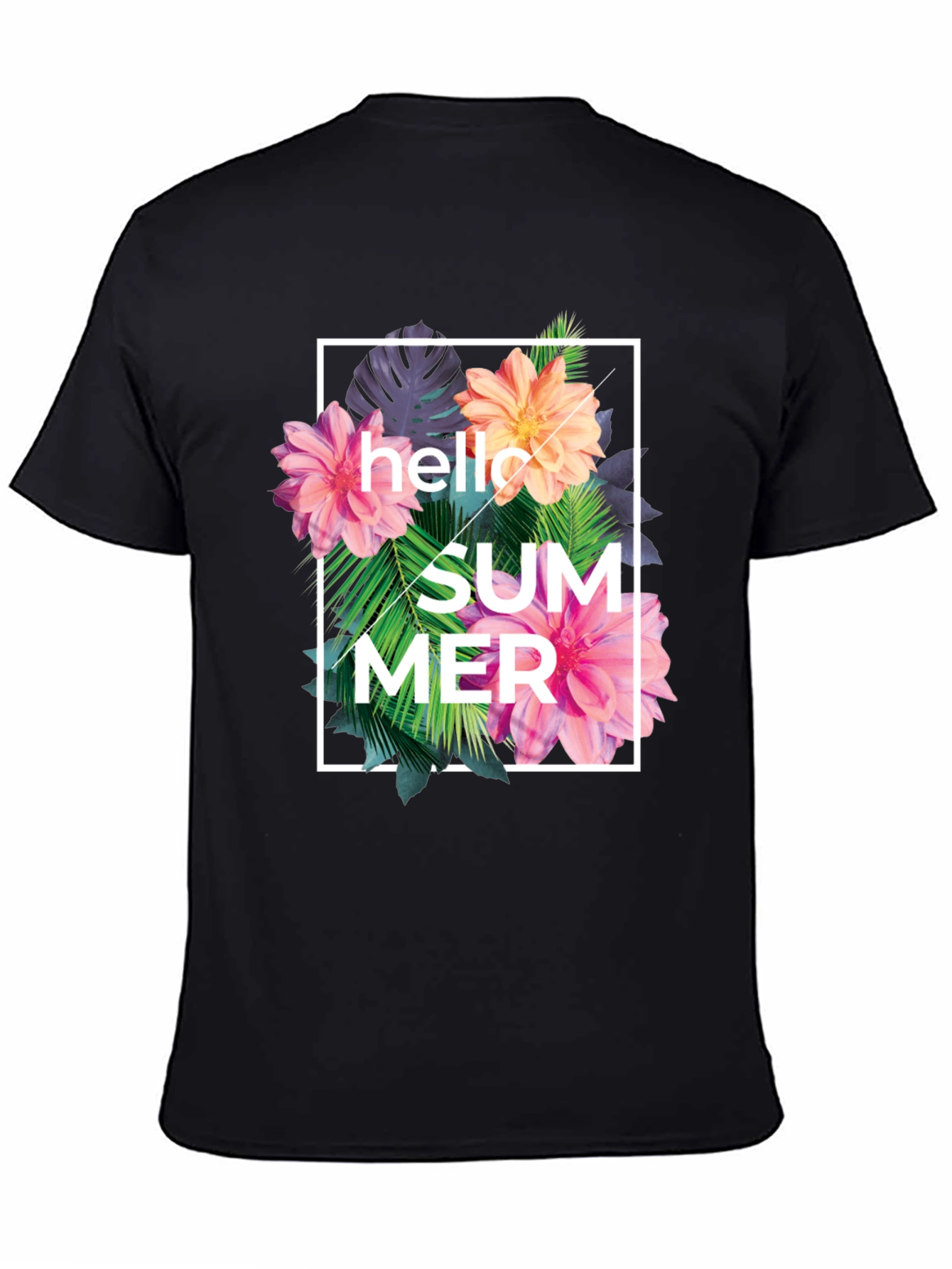 Hello Summer Floral Graphic Print T-Shirt