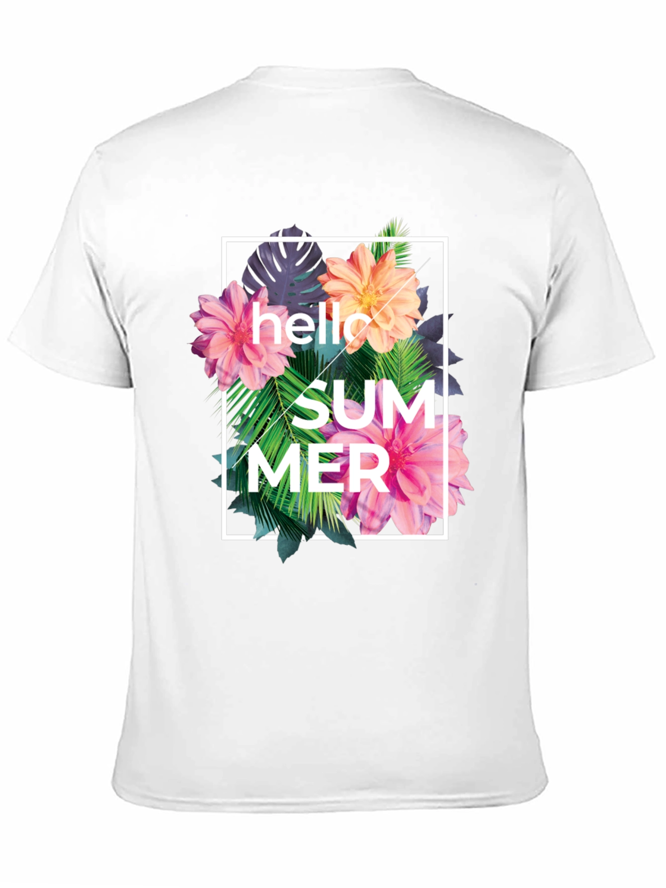 Hello Summer Floral Graphic Print T-Shirt