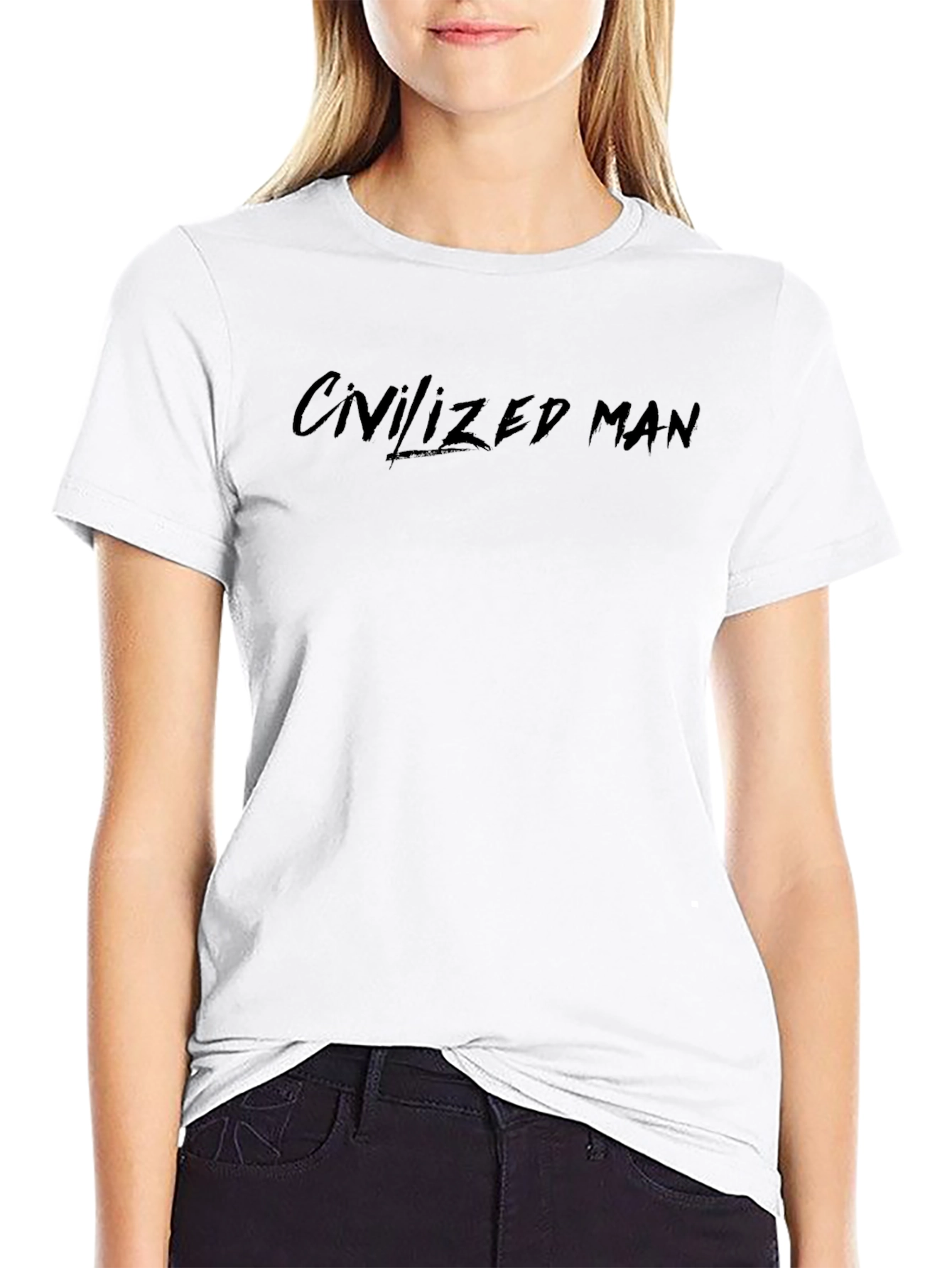 Civilized Man Black Graphic T-Shirt