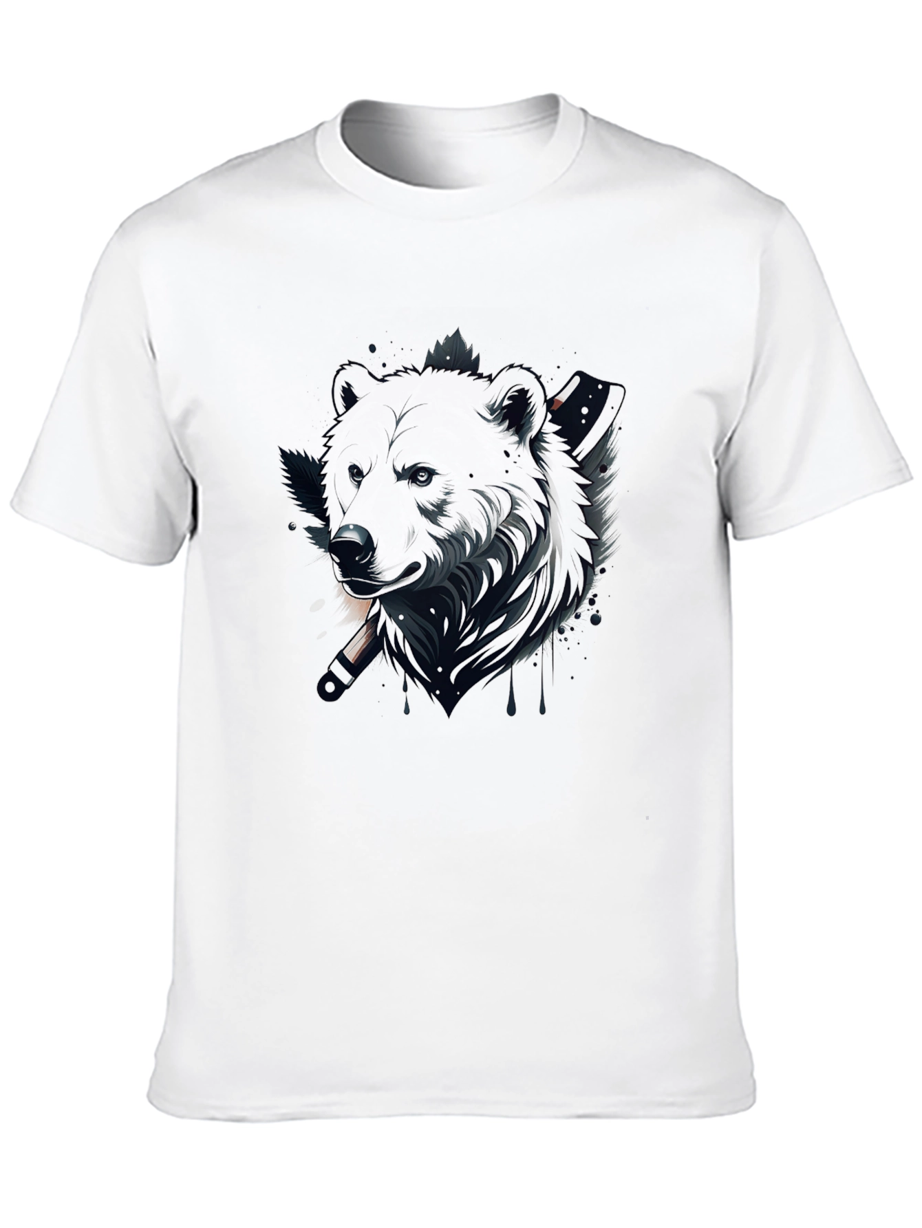 Black Bear Graphic Print Mens T-Shirt