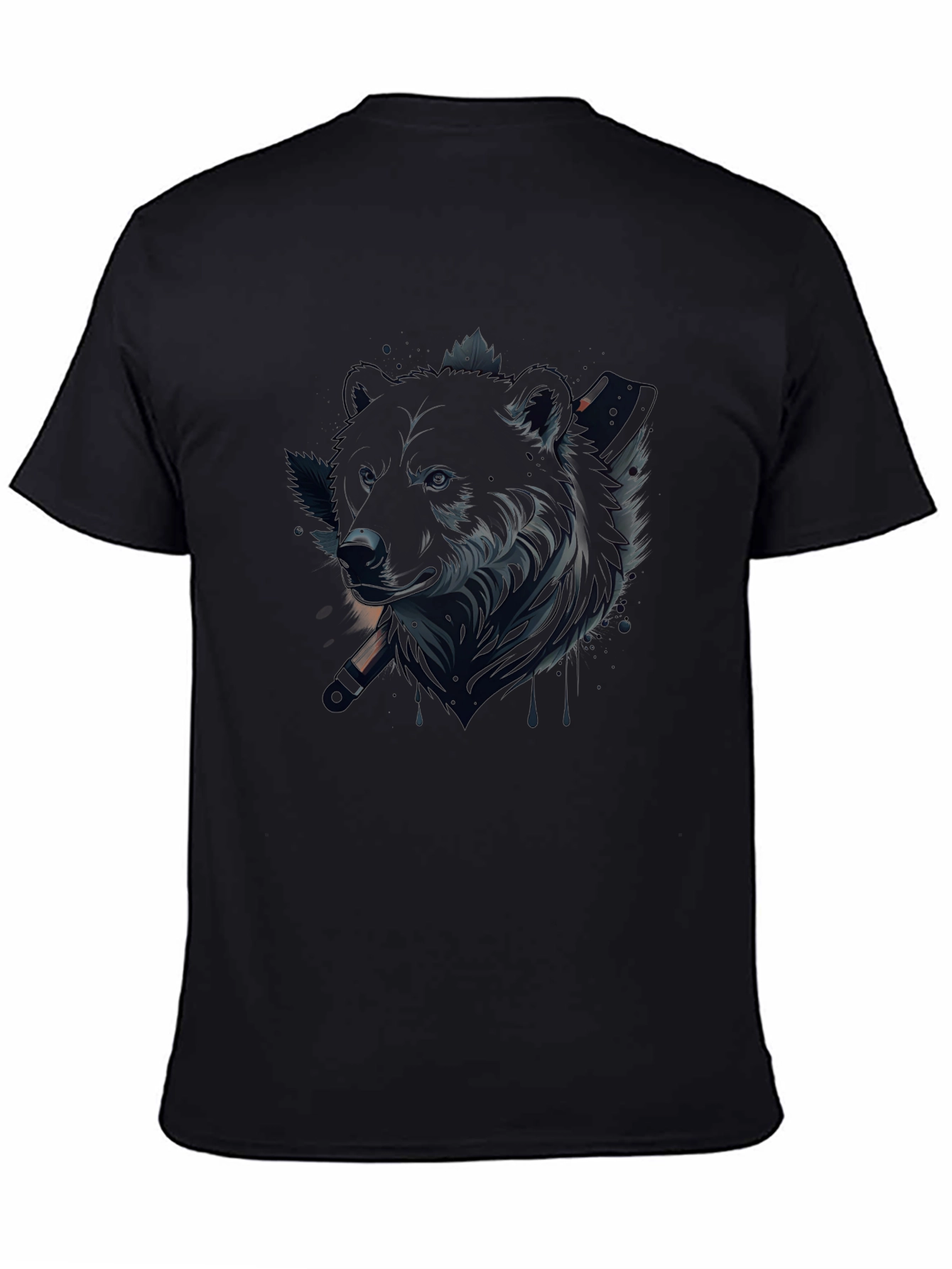 Black Bear Graphic Print Mens T-Shirt