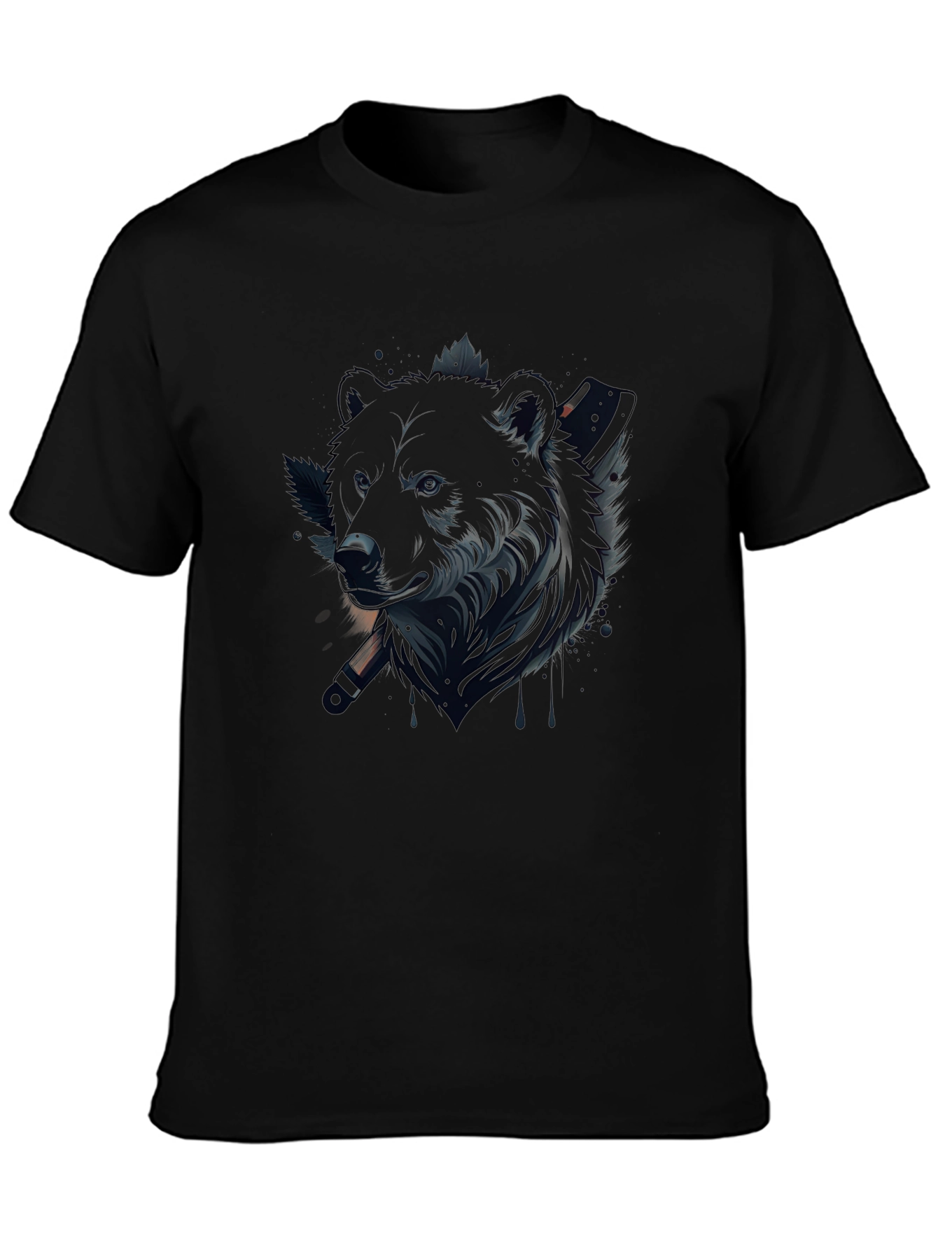 Black Bear Graphic Print Mens T-Shirt
