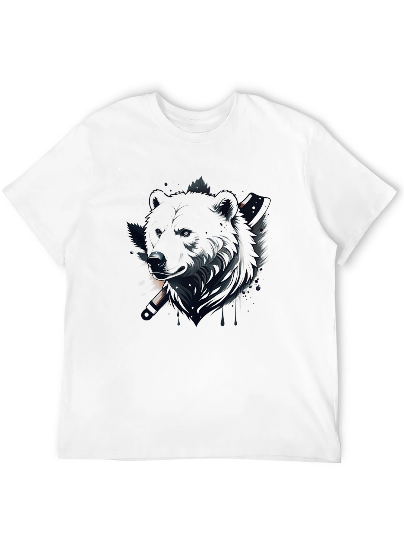 Black Bear Graphic Print Mens T-Shirt