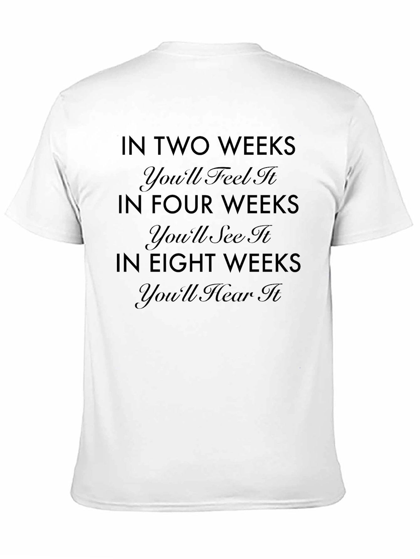 In Two Weeks T-Shirt - Feel See Hear!