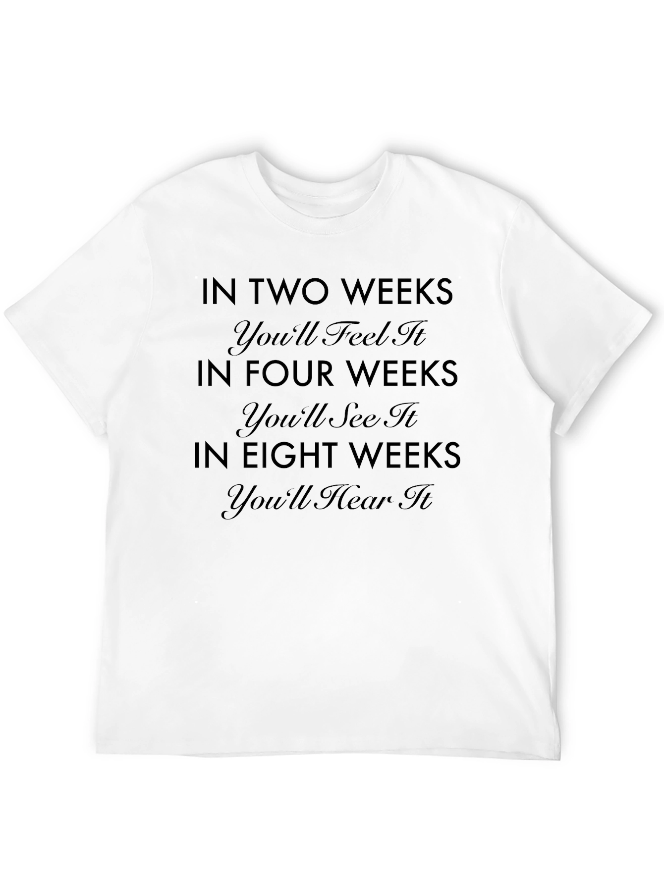 In Two Weeks T-Shirt - Feel See Hear!