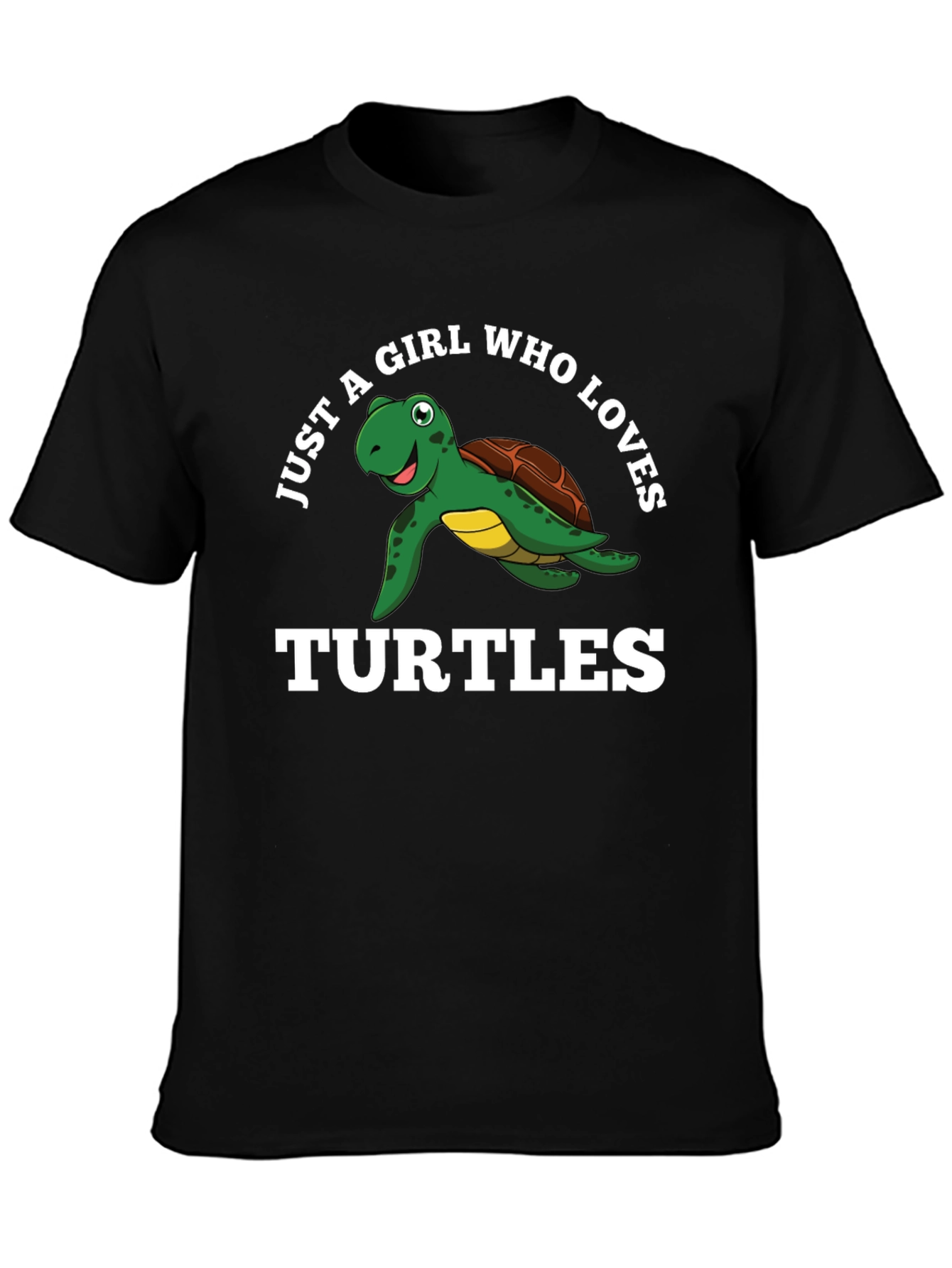 Just A Girl Who Loves Turtles Black T-Shirt