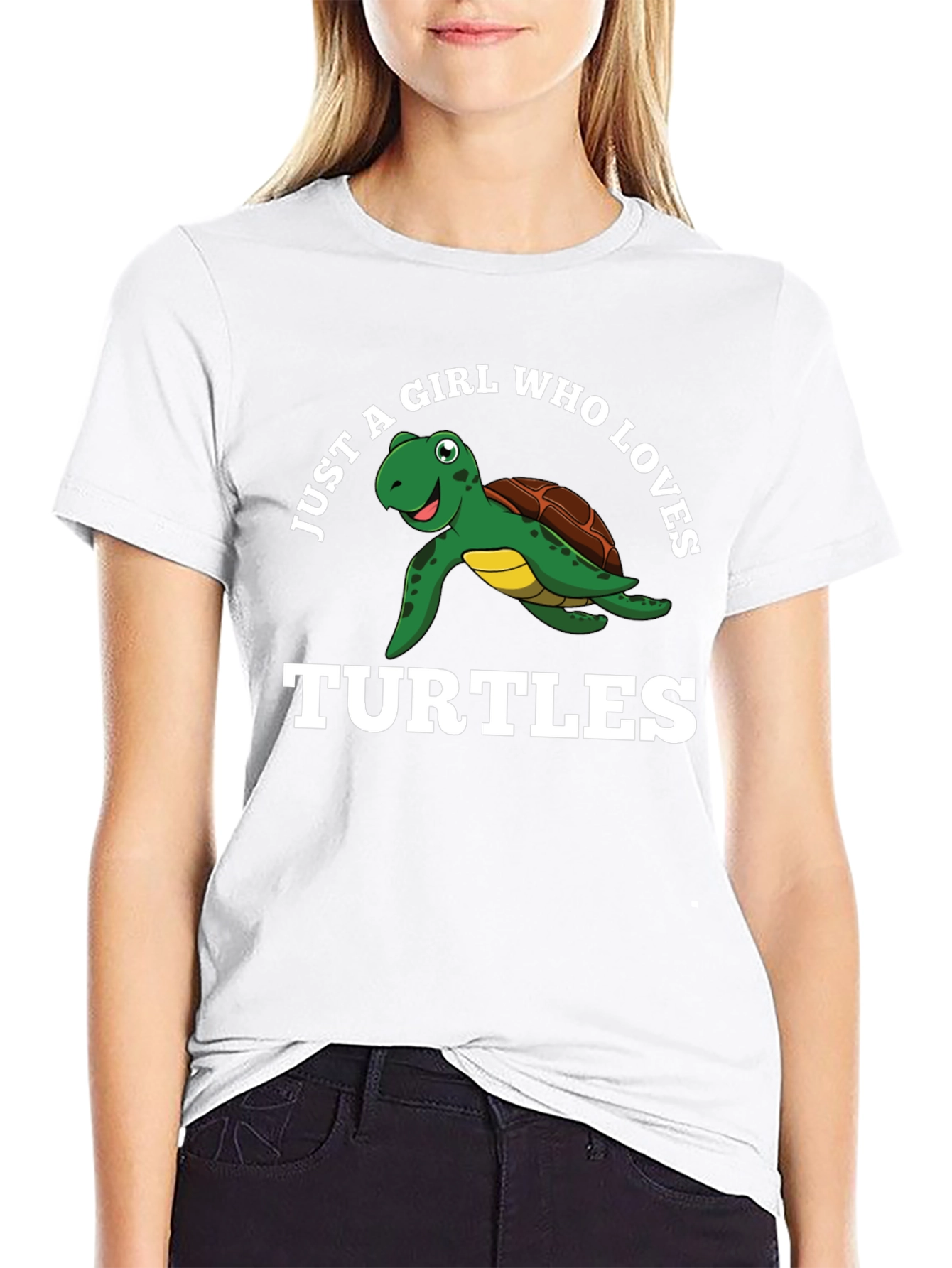 Just A Girl Who Loves Turtles Black T-Shirt