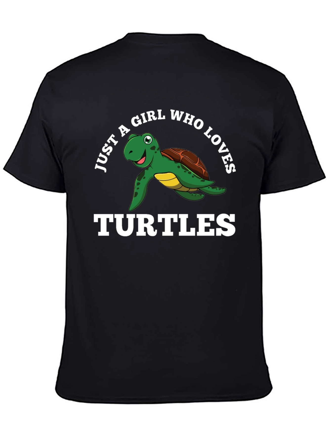 Just A Girl Who Loves Turtles Black T-Shirt