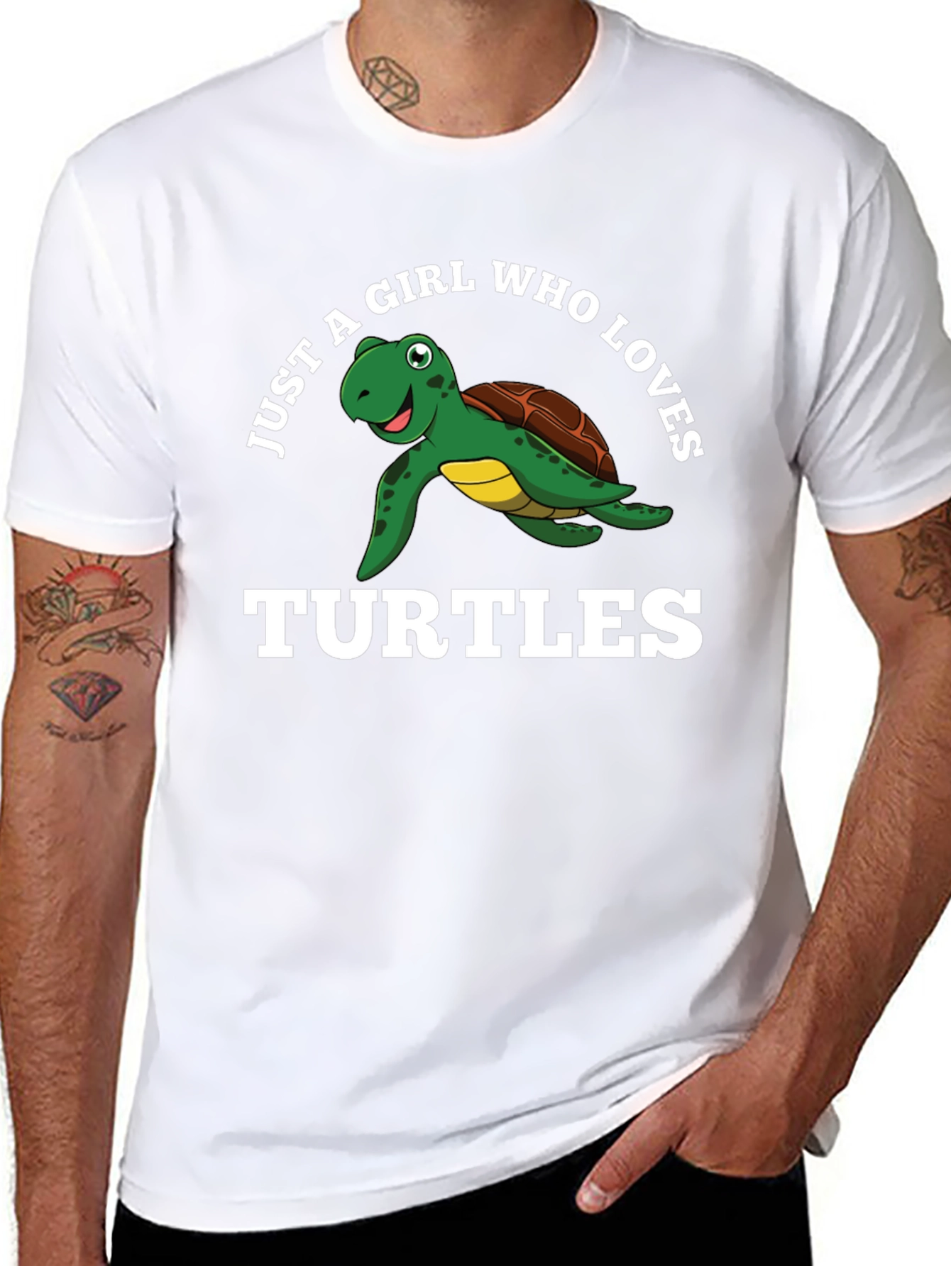 Just A Girl Who Loves Turtles Black T-Shirt