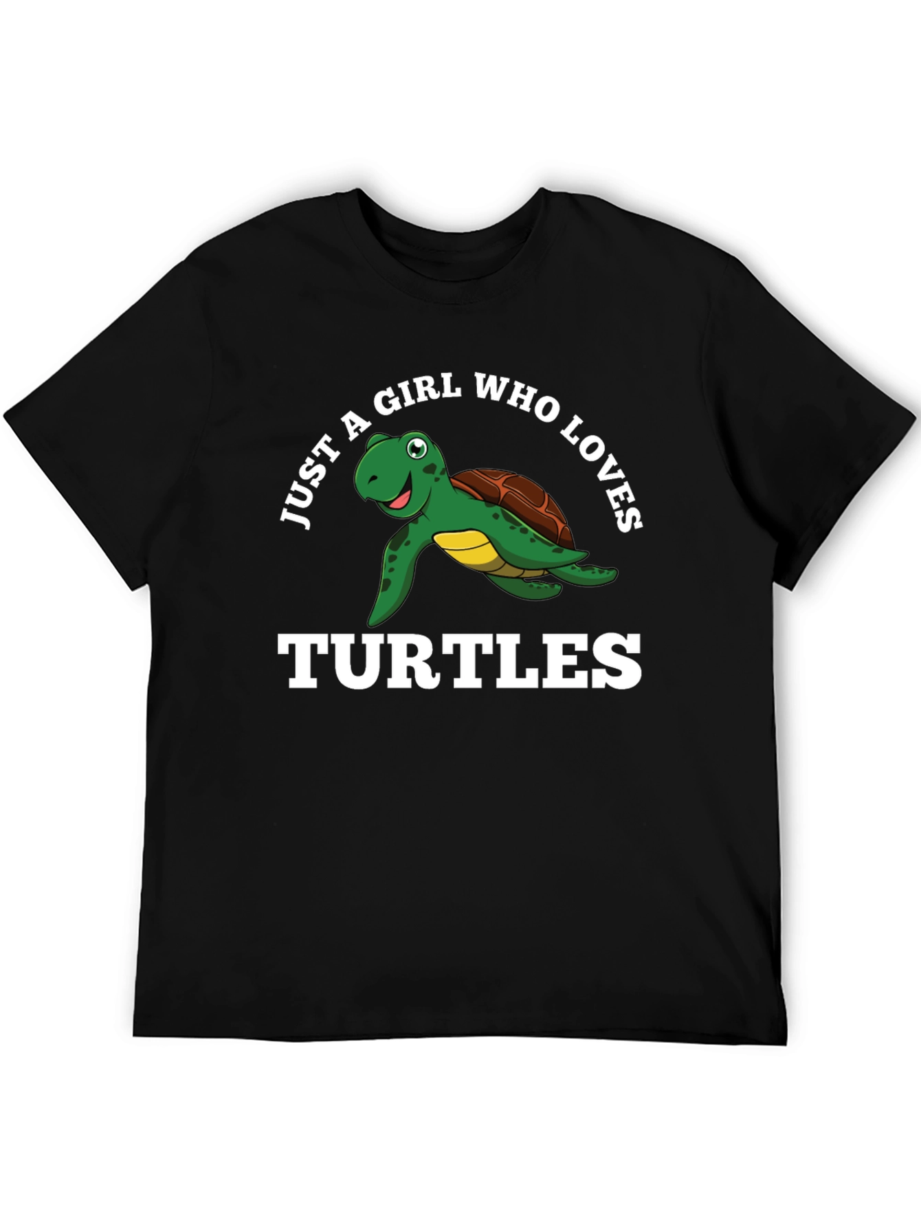 Just A Girl Who Loves Turtles Black T-Shirt