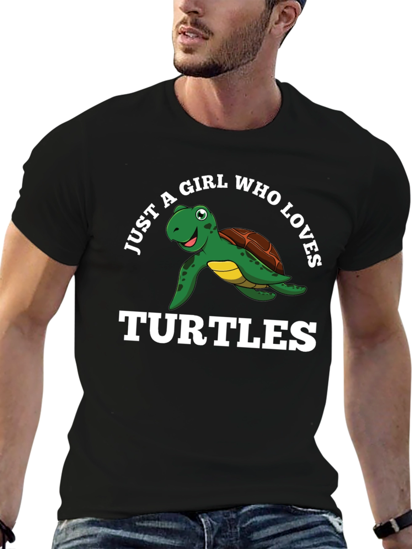 Just A Girl Who Loves Turtles Black T-Shirt