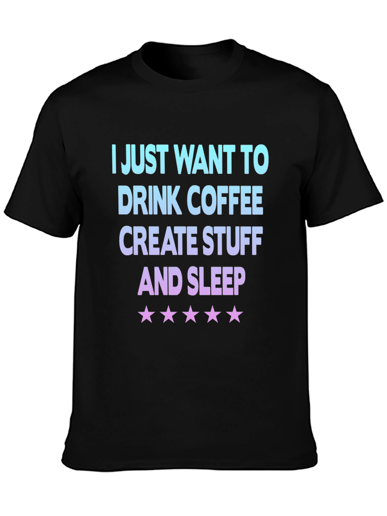 Coffee Create Sleep Graphic Tee - Black Cotton Blend