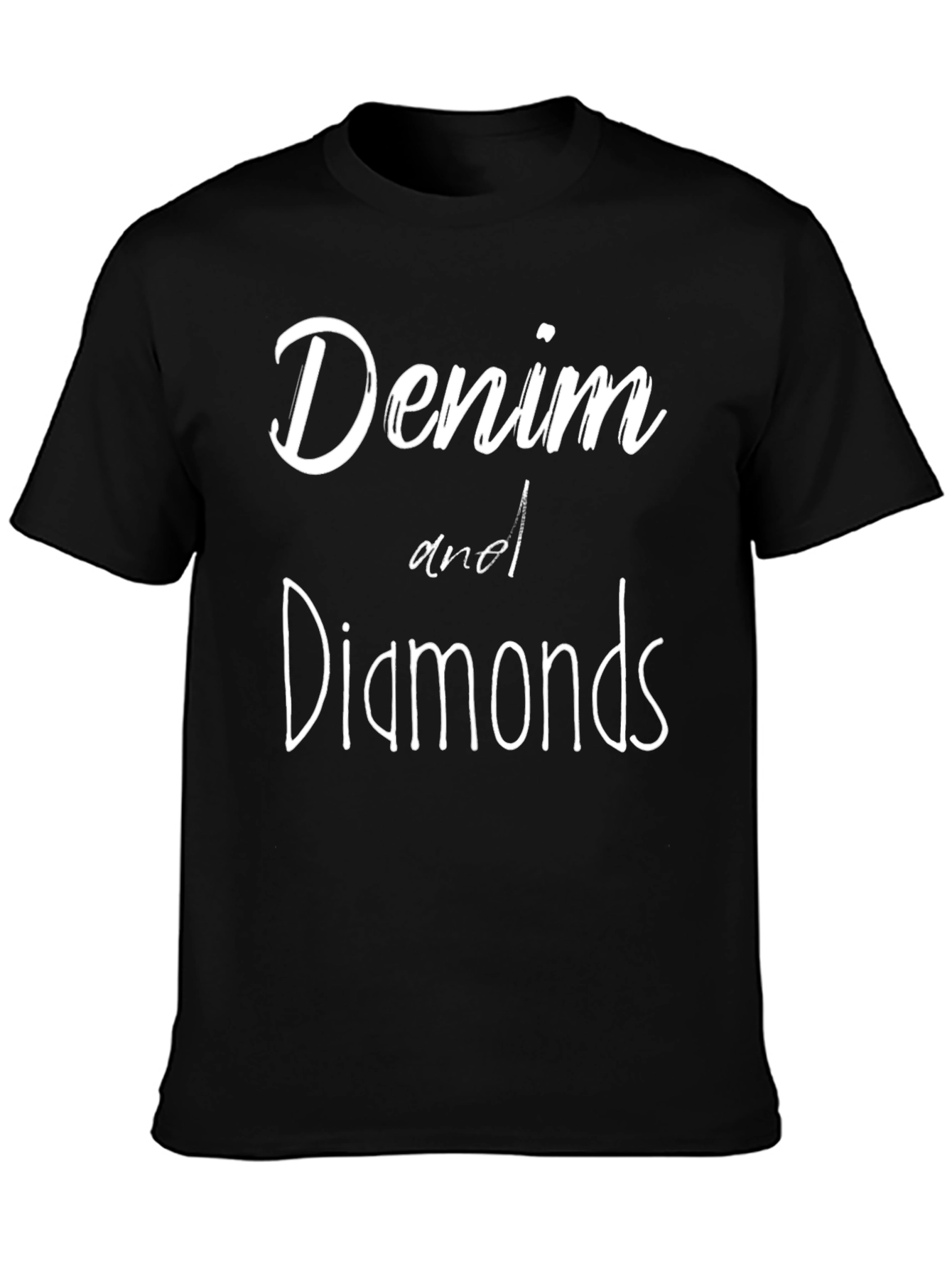 Denim and Diamonds Black Graphic T-Shirt