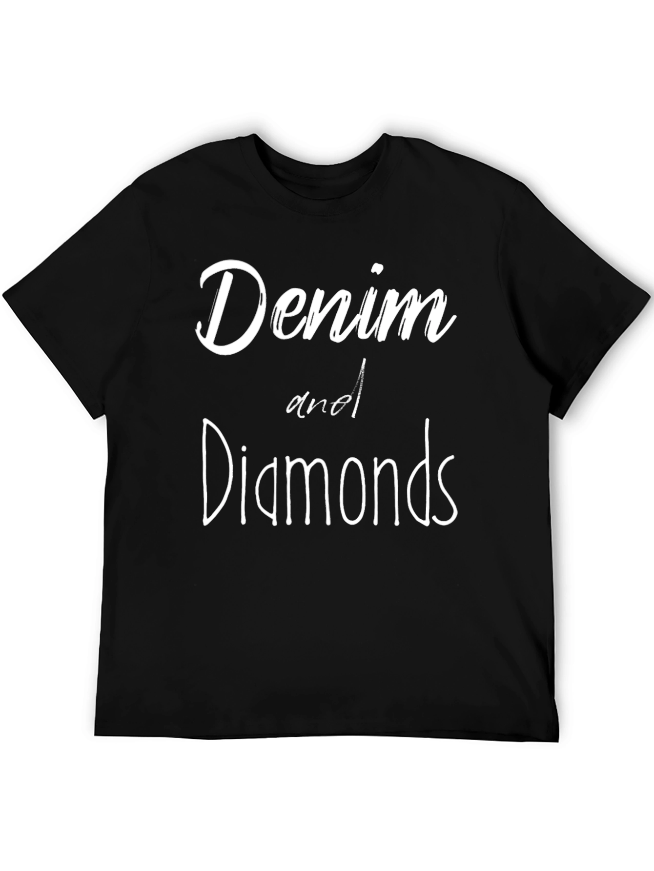 Denim and Diamonds Black Graphic T-Shirt