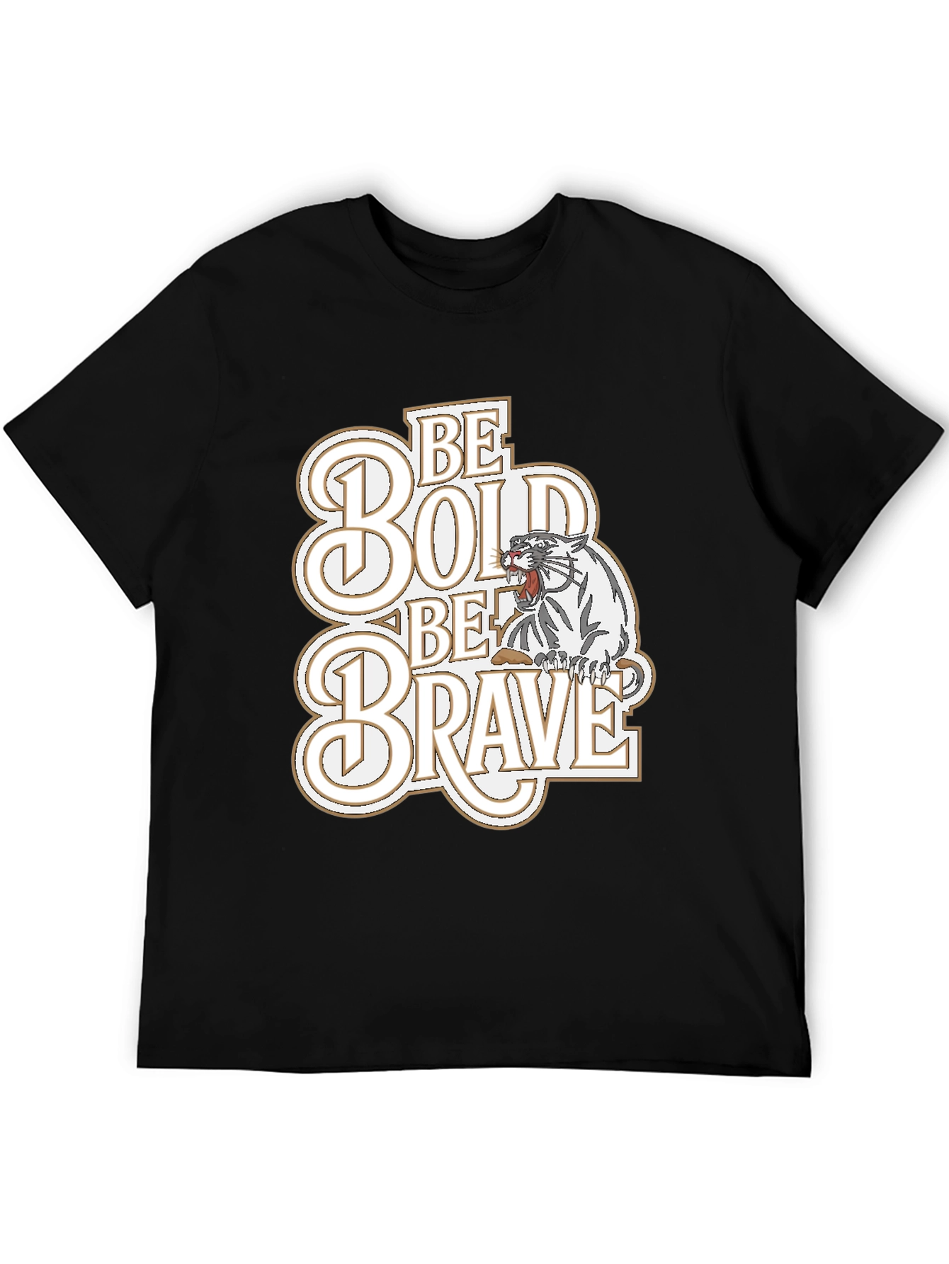 Be Bold Be Brave Graphic Tee - Tiger Design