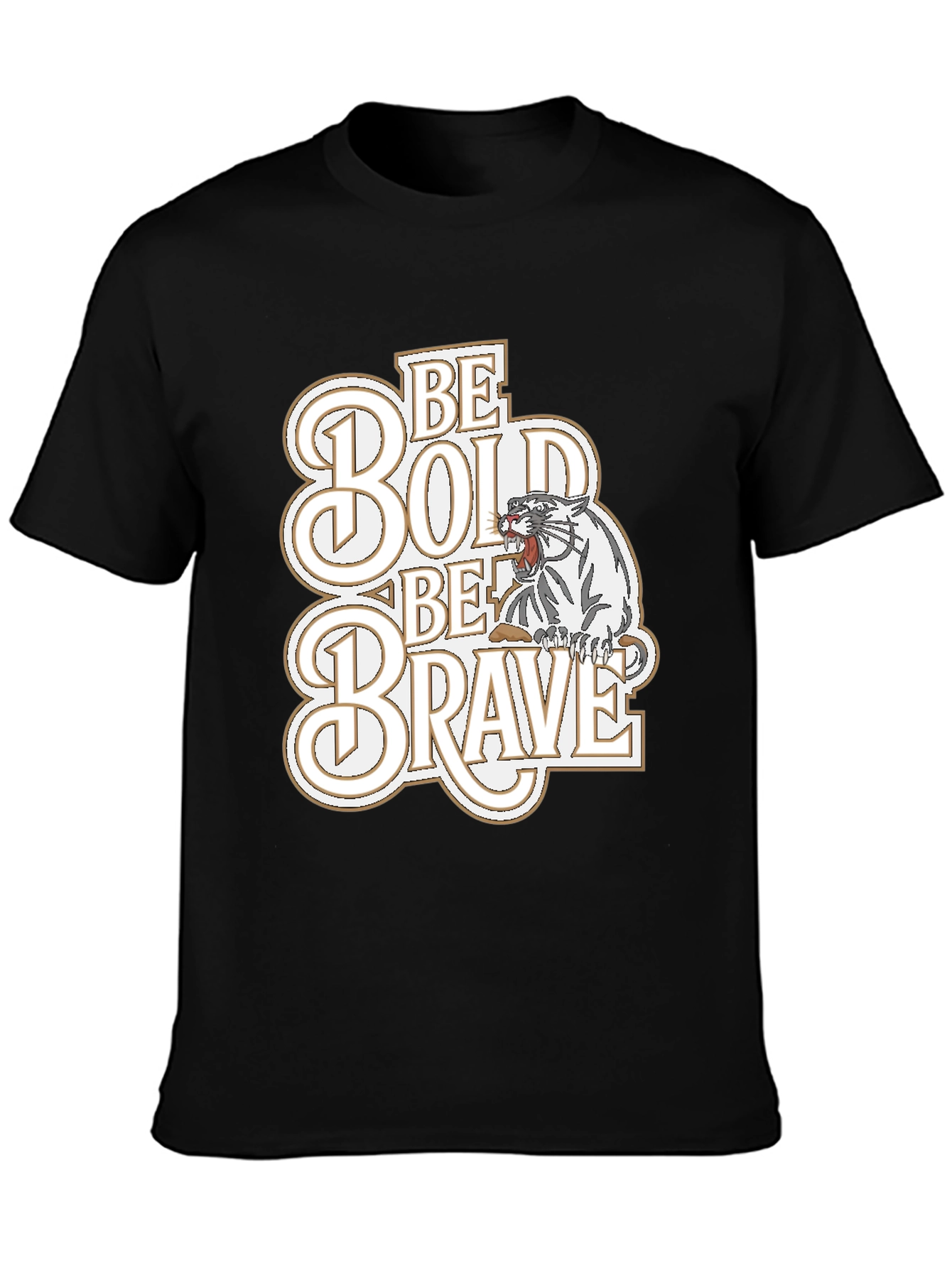 Be Bold Be Brave Graphic Tee - Tiger Design