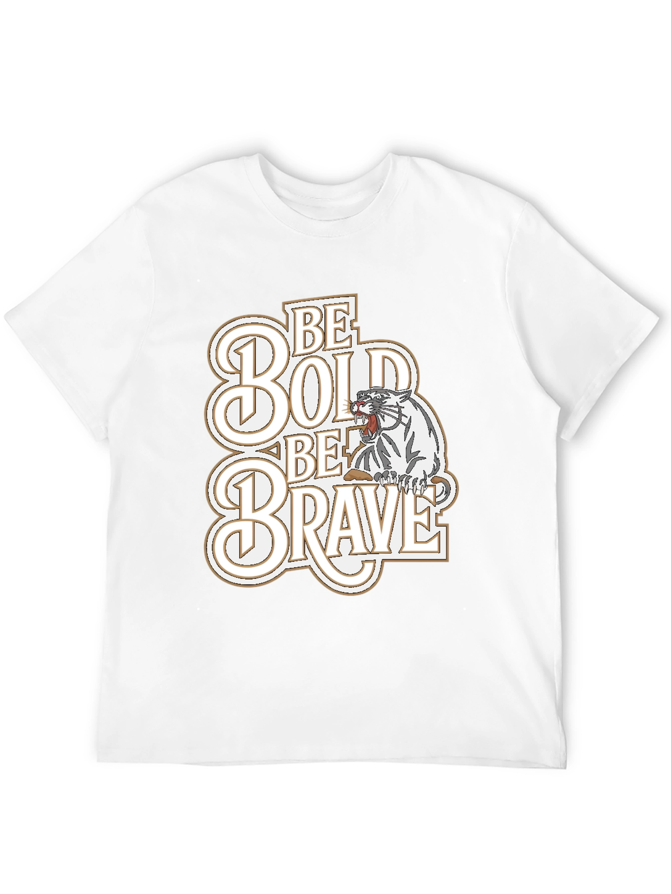 Be Bold Be Brave Graphic Tee - Tiger Design