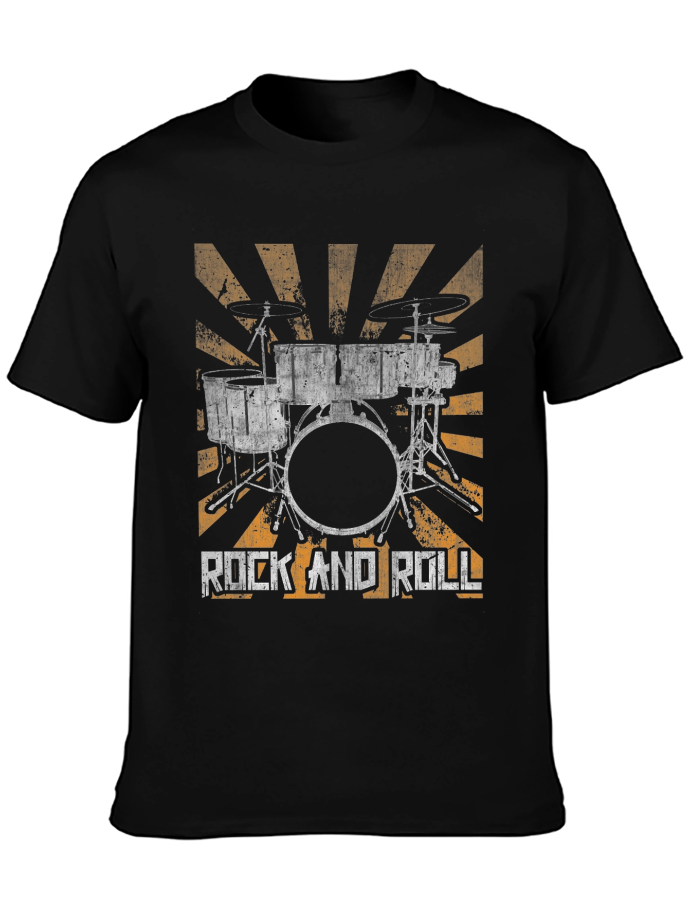 Rock and Roll Drum Kit Graphic Tee - Black