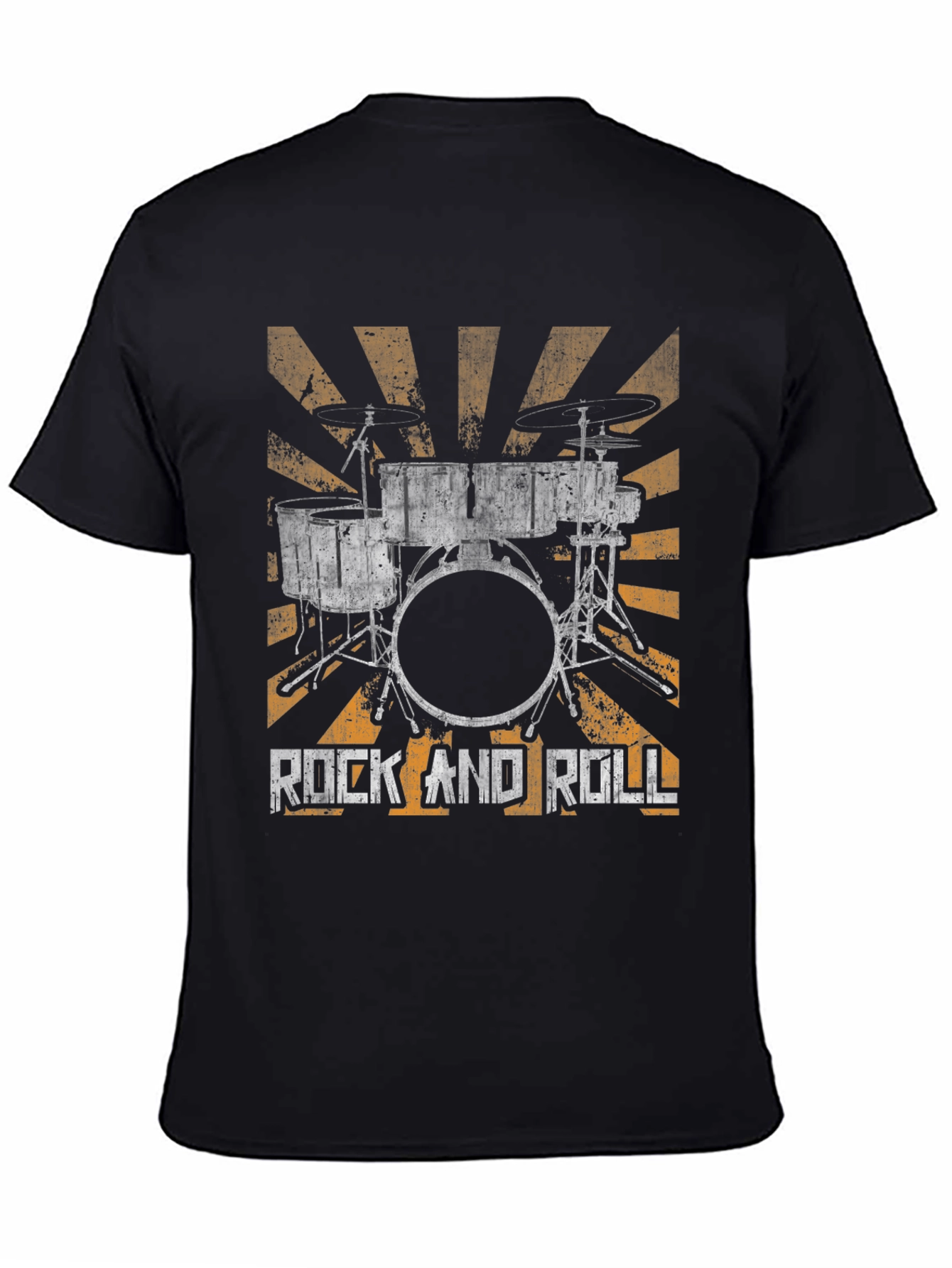 Rock and Roll Drum Kit Graphic Tee - Black