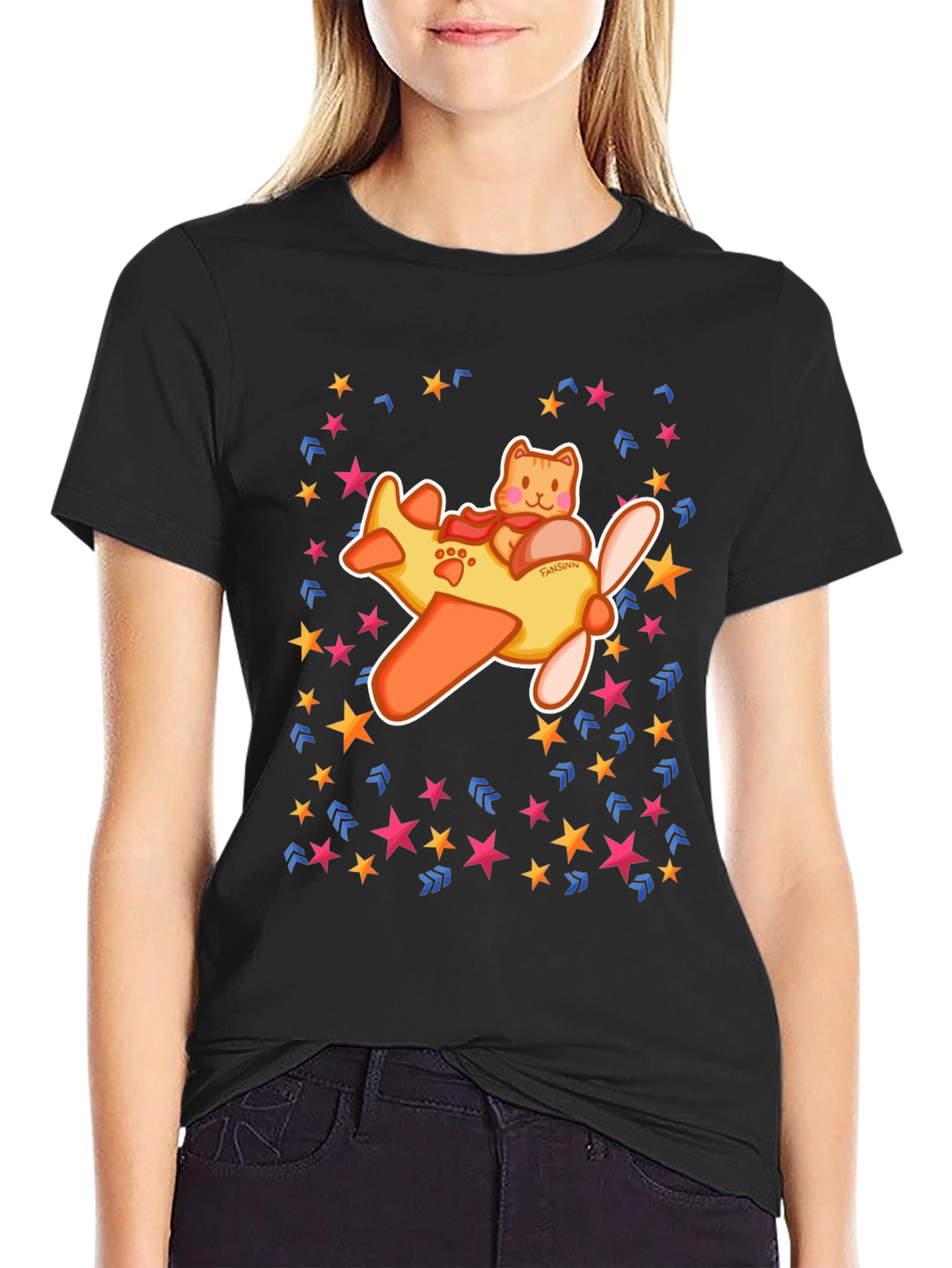 Cat Pilot T-Shirt - Fun Whimsical Design