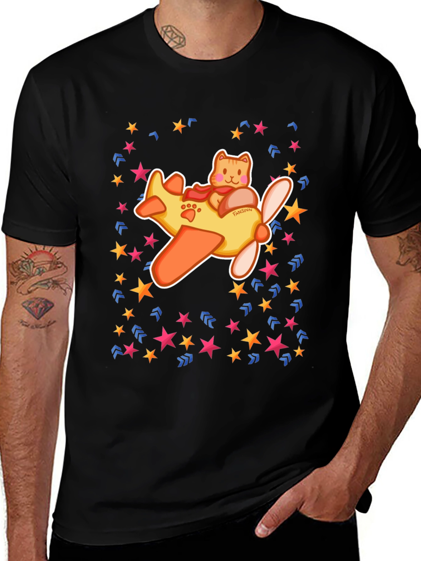 Cat Pilot T-Shirt - Fun Whimsical Design