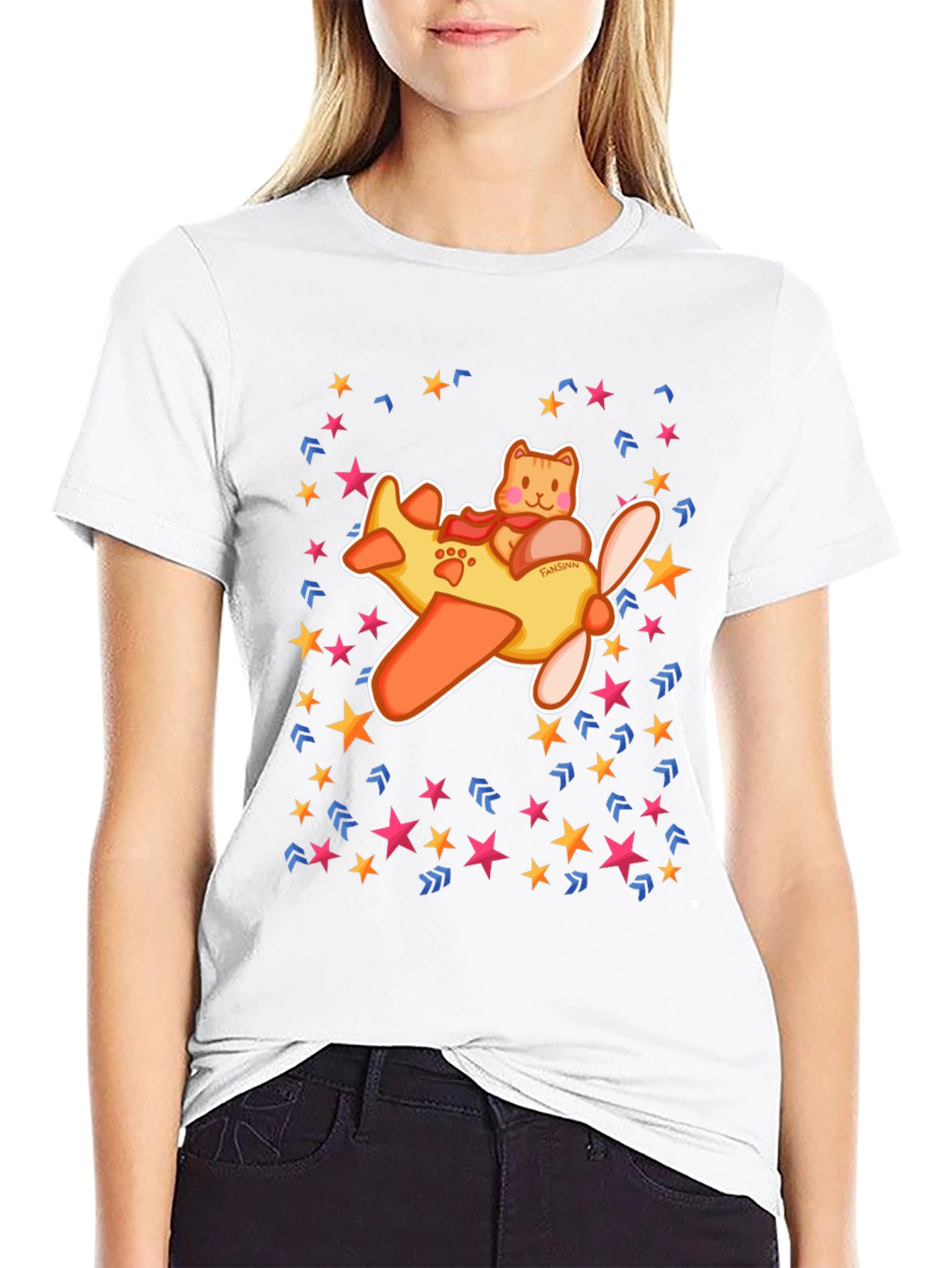 Cat Pilot T-Shirt - Fun Whimsical Design