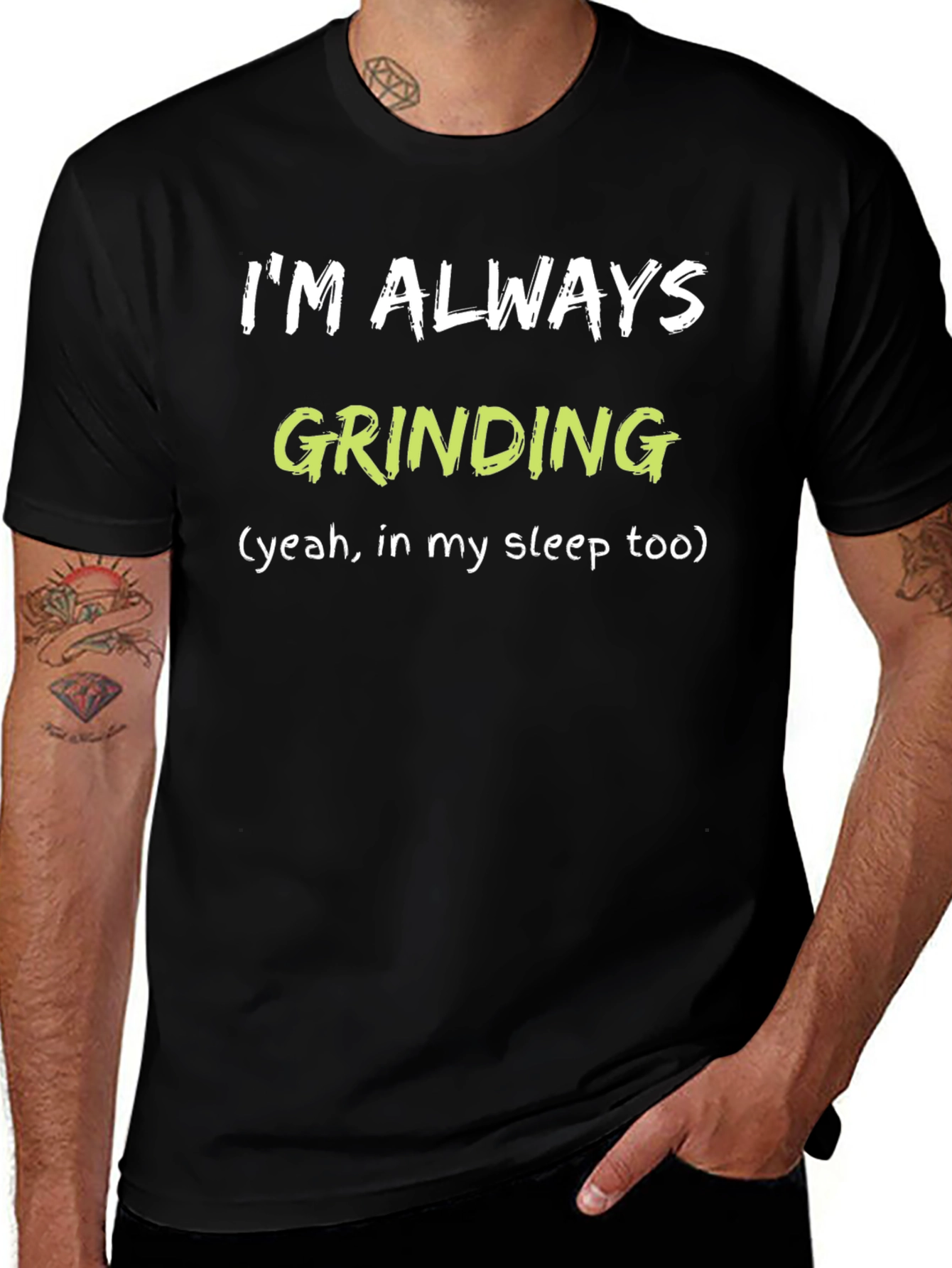 Always Grinding Black Graphic Tee