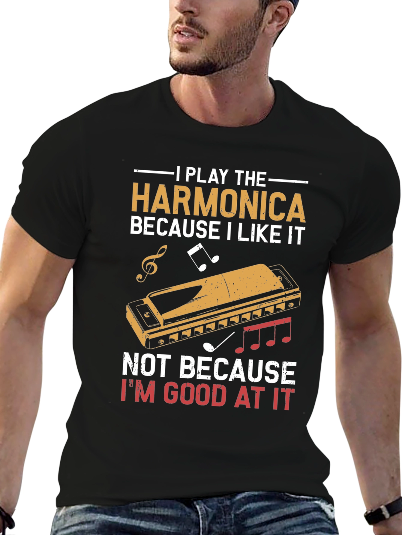 Harmonica Player T-Shirt - I Play Harmonica