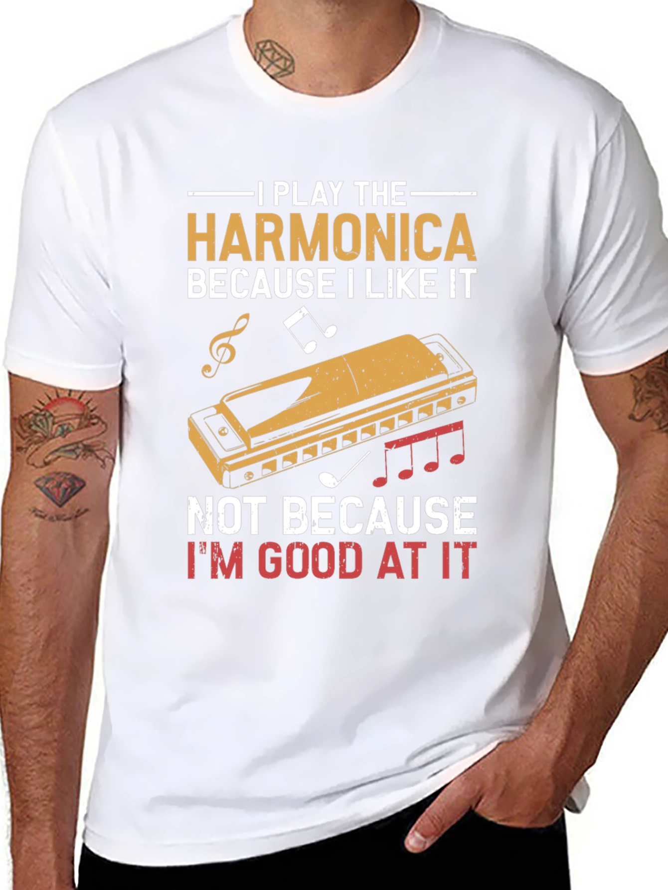 Harmonica Player T-Shirt - I Play Harmonica
