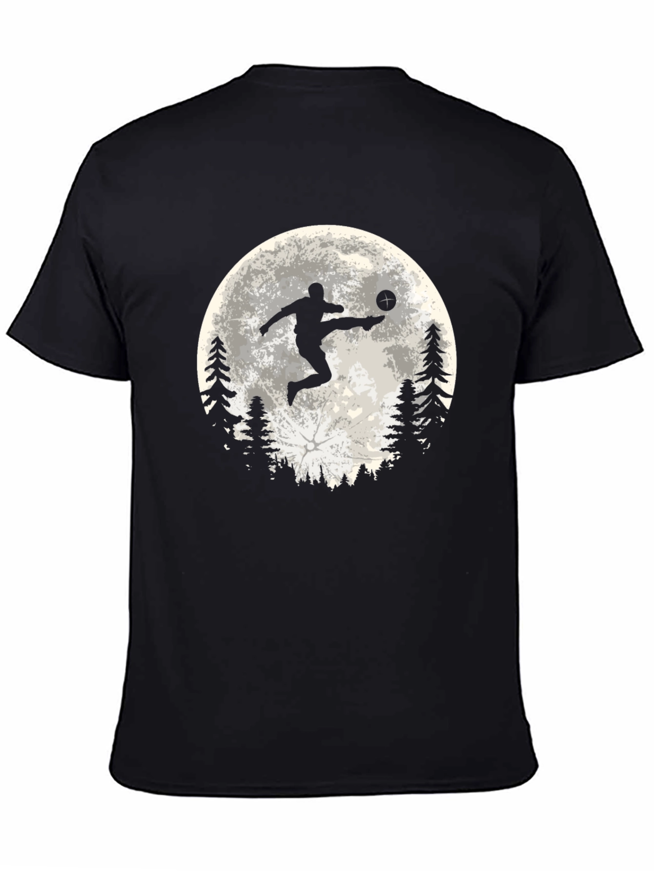 Soccer Moon Graphic T-Shirt - Sporty Black Tee