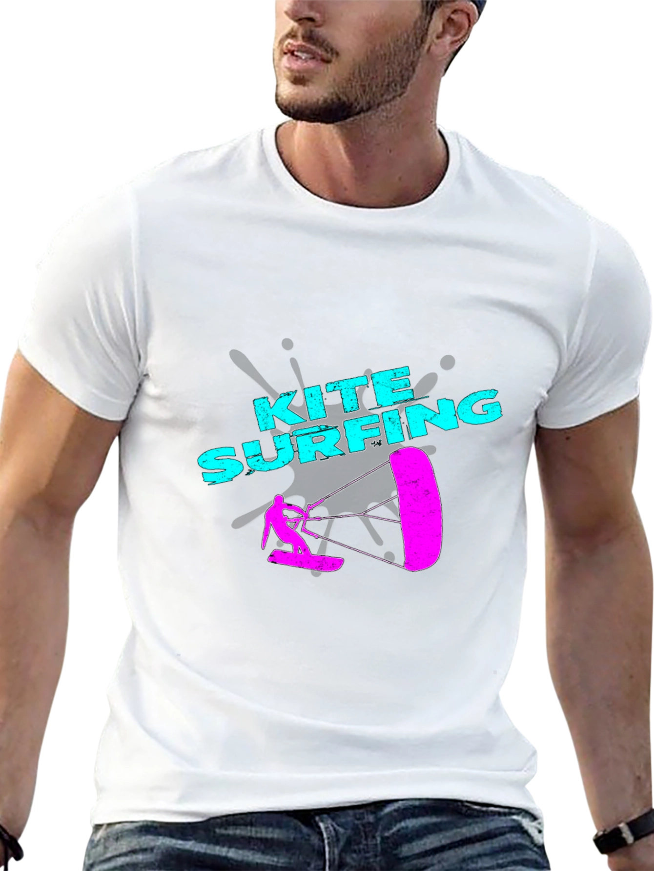 Kite Surfing Graphic T-Shirt - Sporty Design