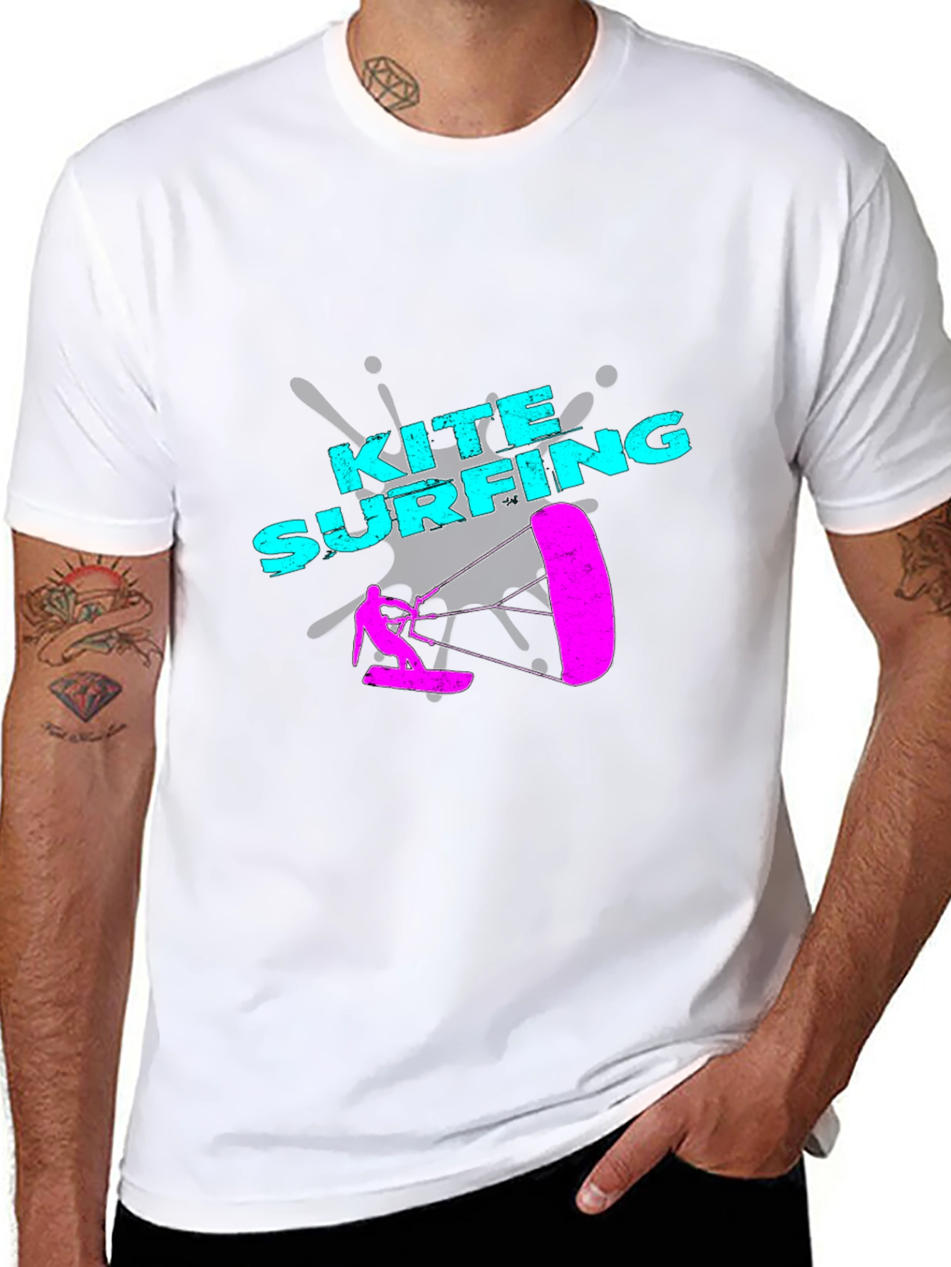 Kite Surfing Graphic T-Shirt - Sporty Design