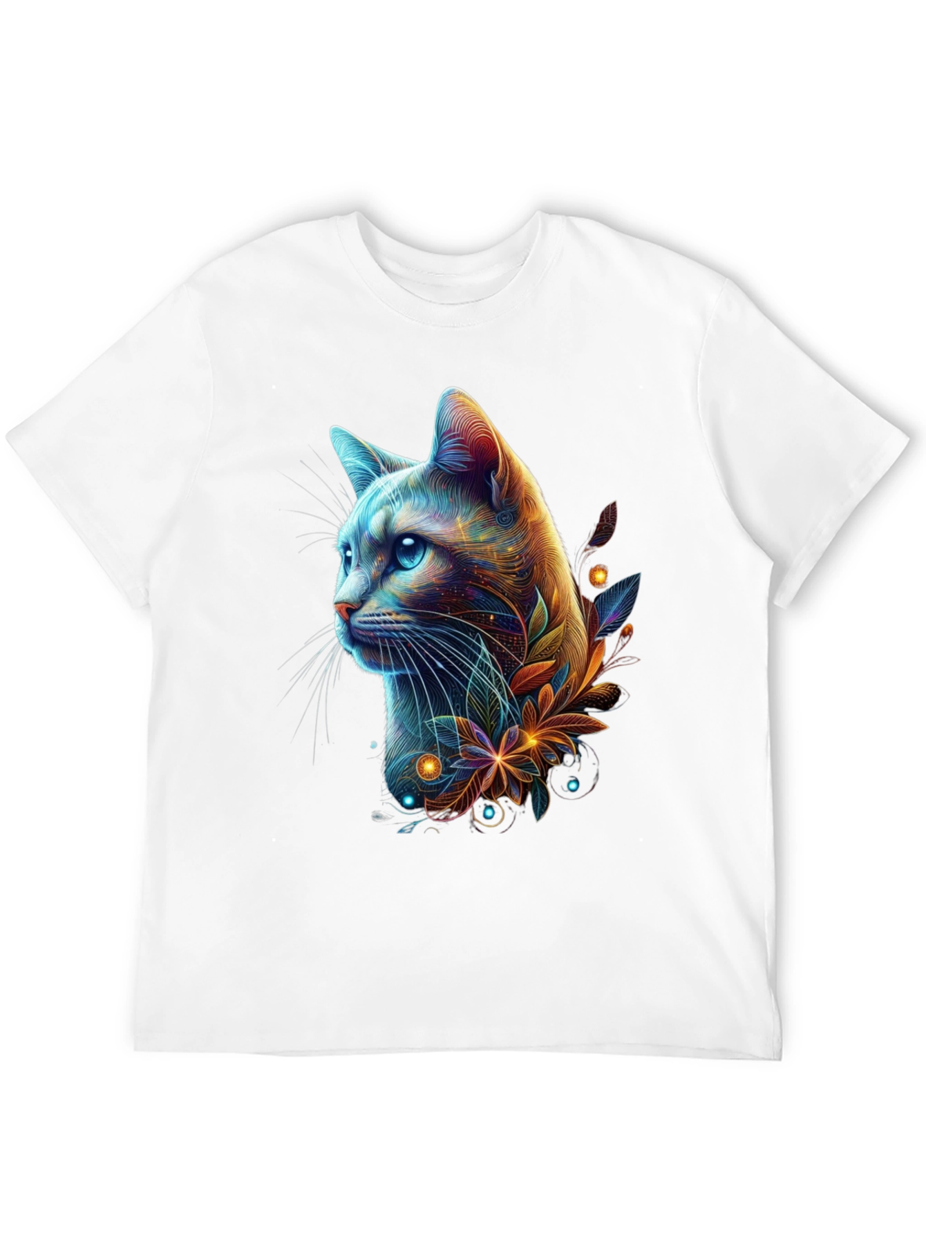 Neon Cat Graphic Tee - Mens Black T-Shirt